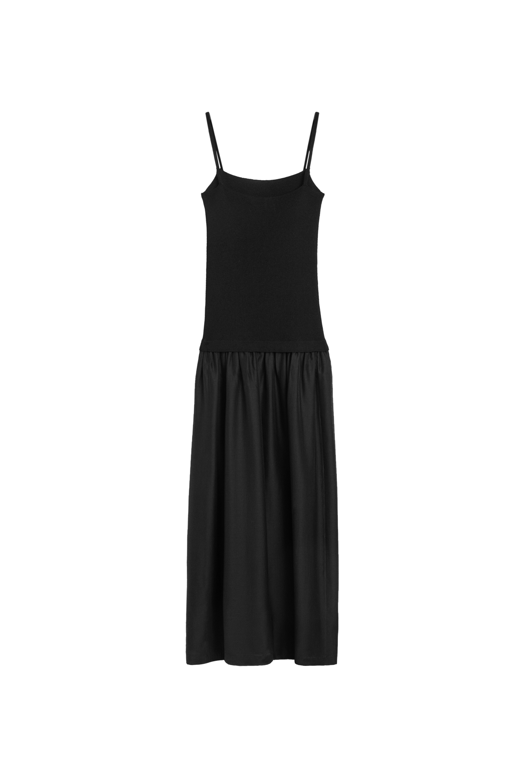 Massimo Dutti Askılı kombine midi elbise görsel 6