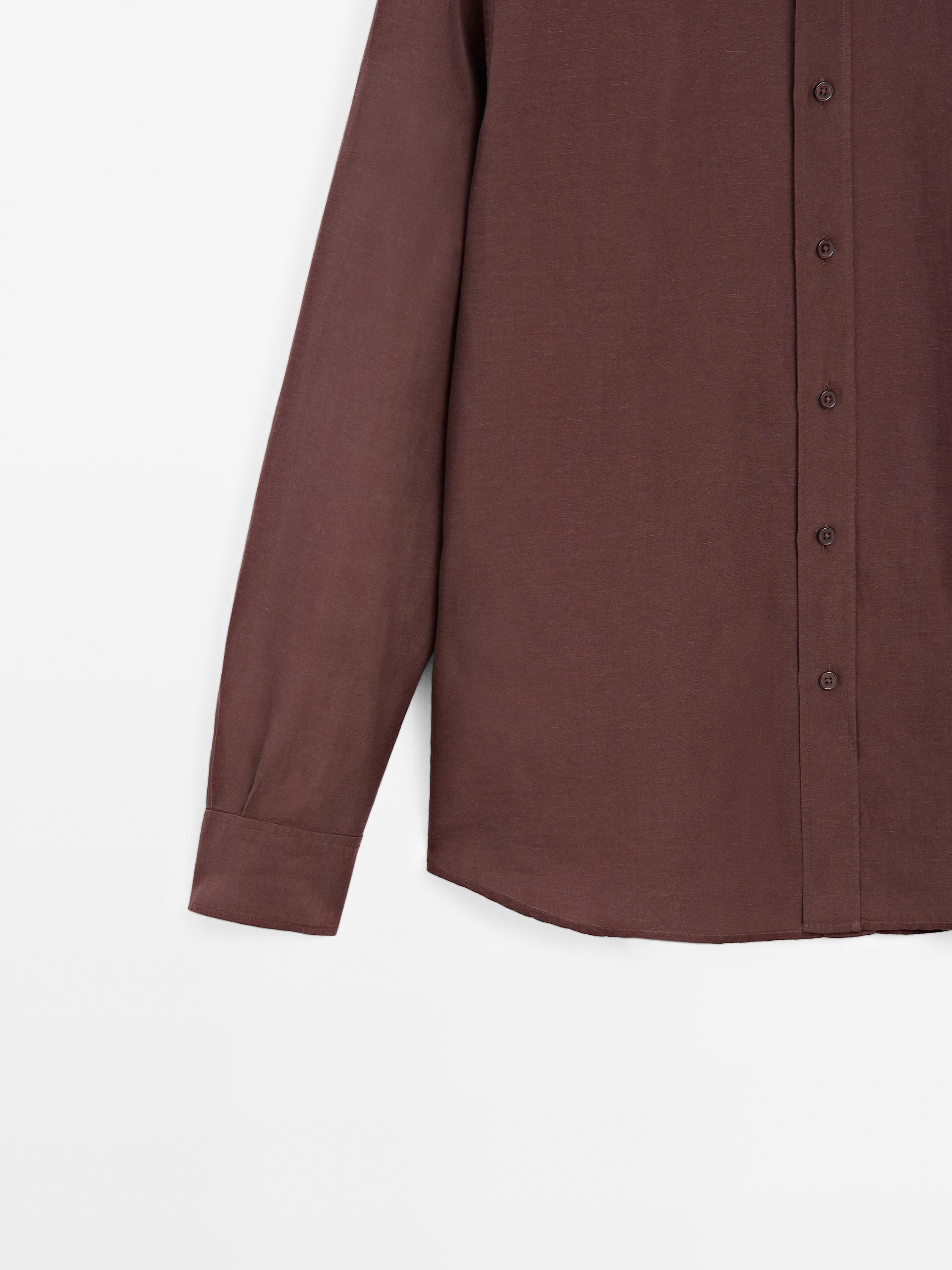 Lightweight slim fit linen blend shirt