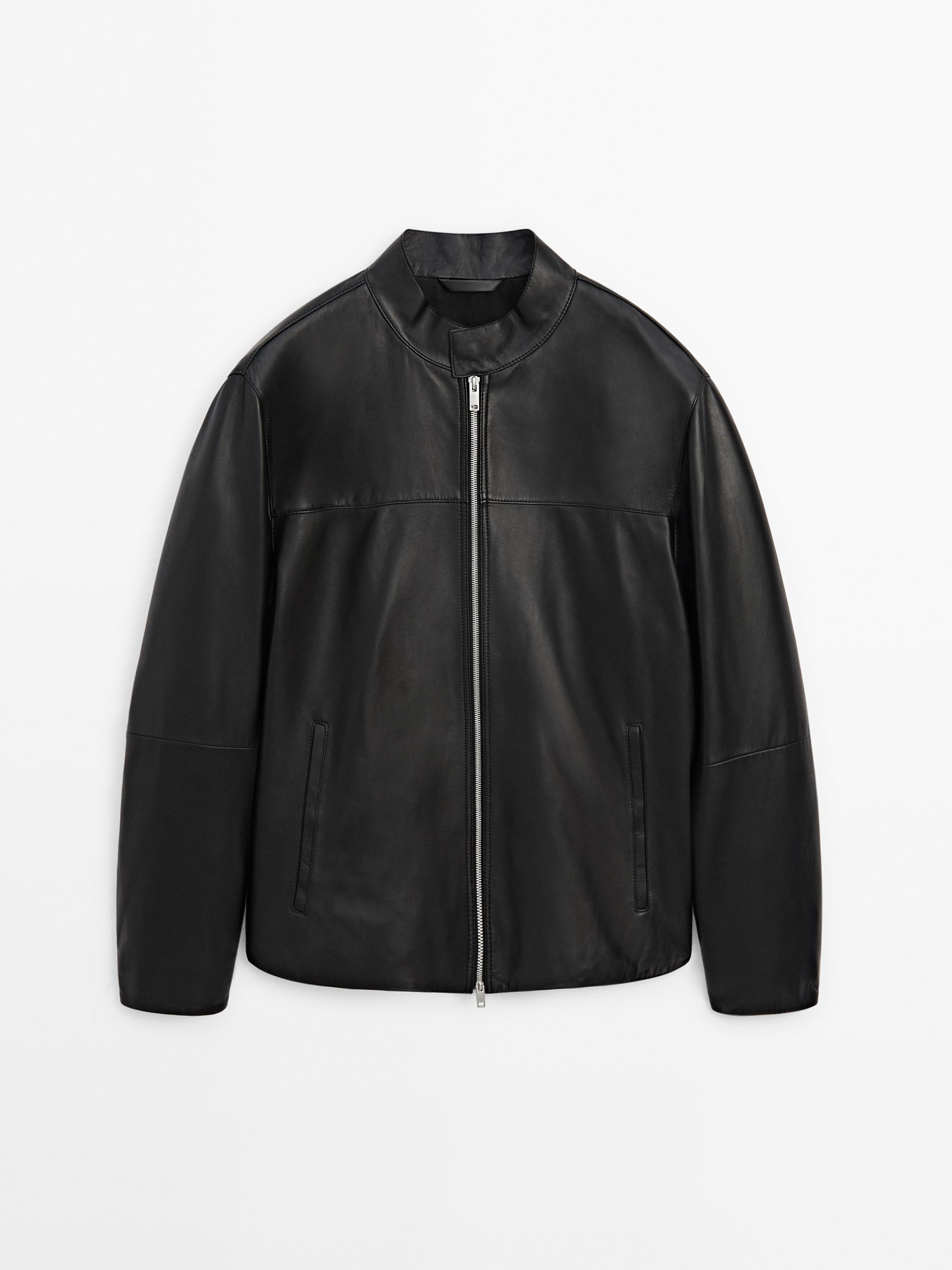 Massimo dutti mens leather jacket hotsell