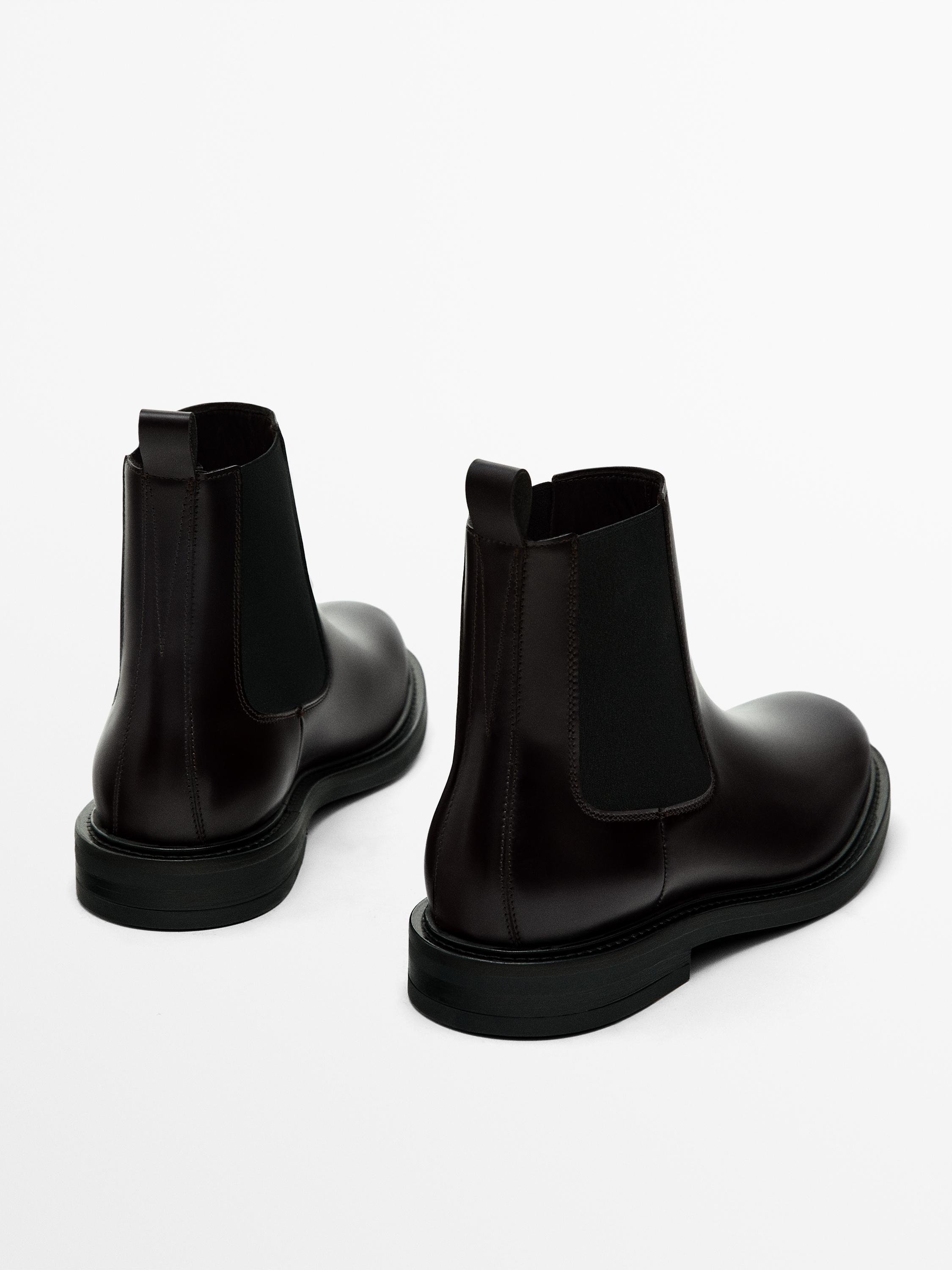 Brown leather chelsea ankle boots