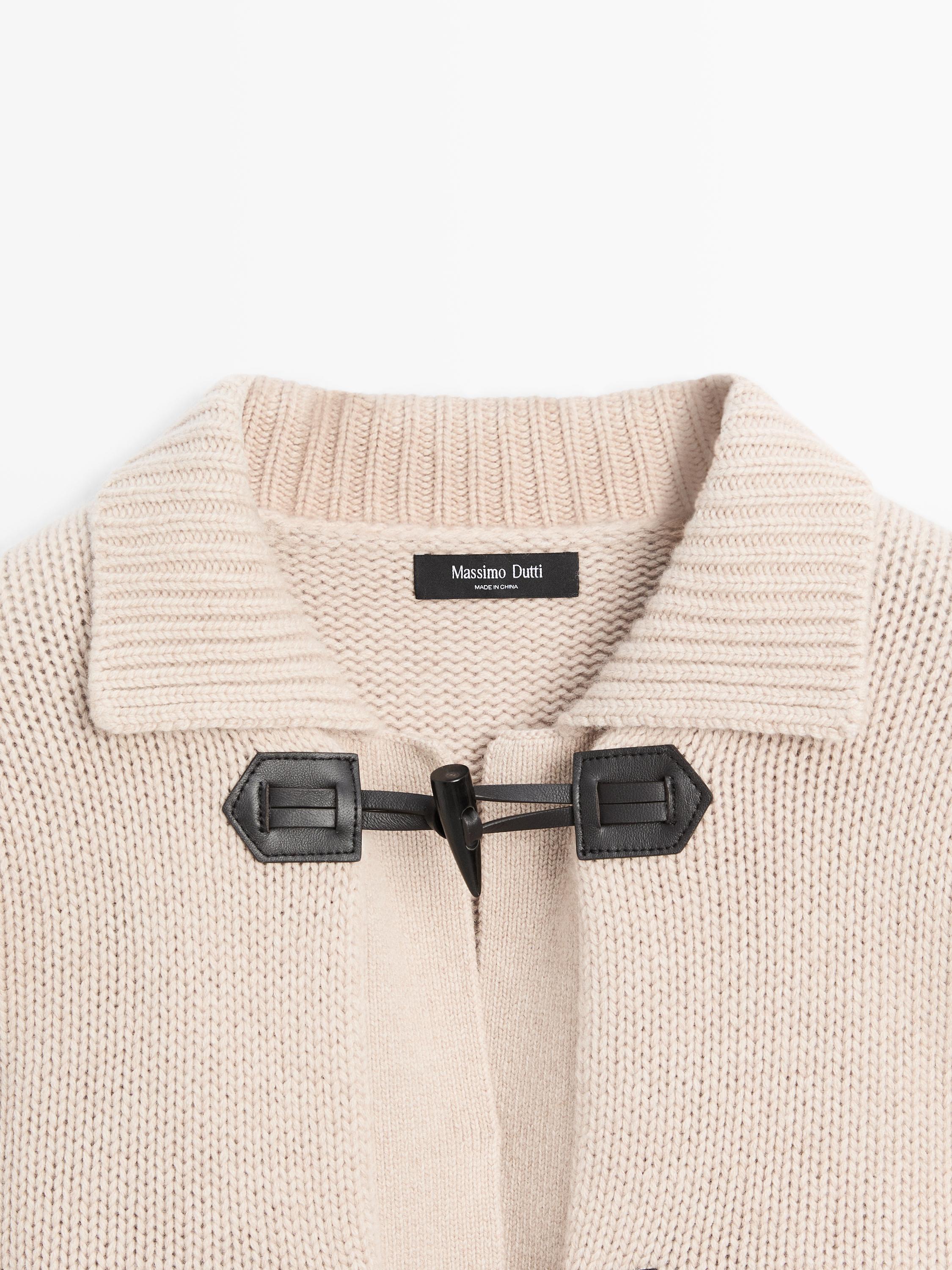 Wool blend cardigan with horn button detail