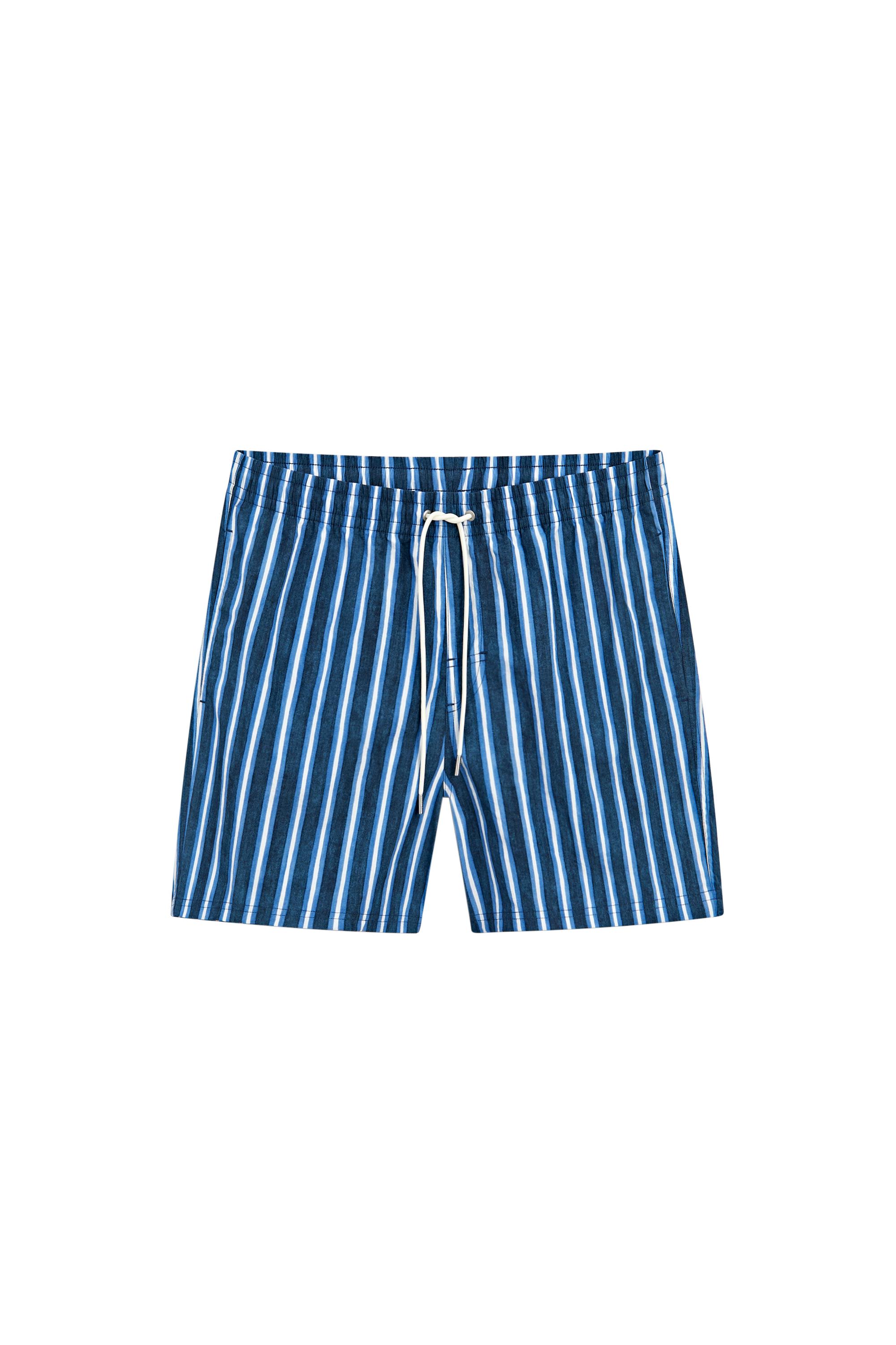 Massimo Dutti Tri-Color Striped Swimming Trunks