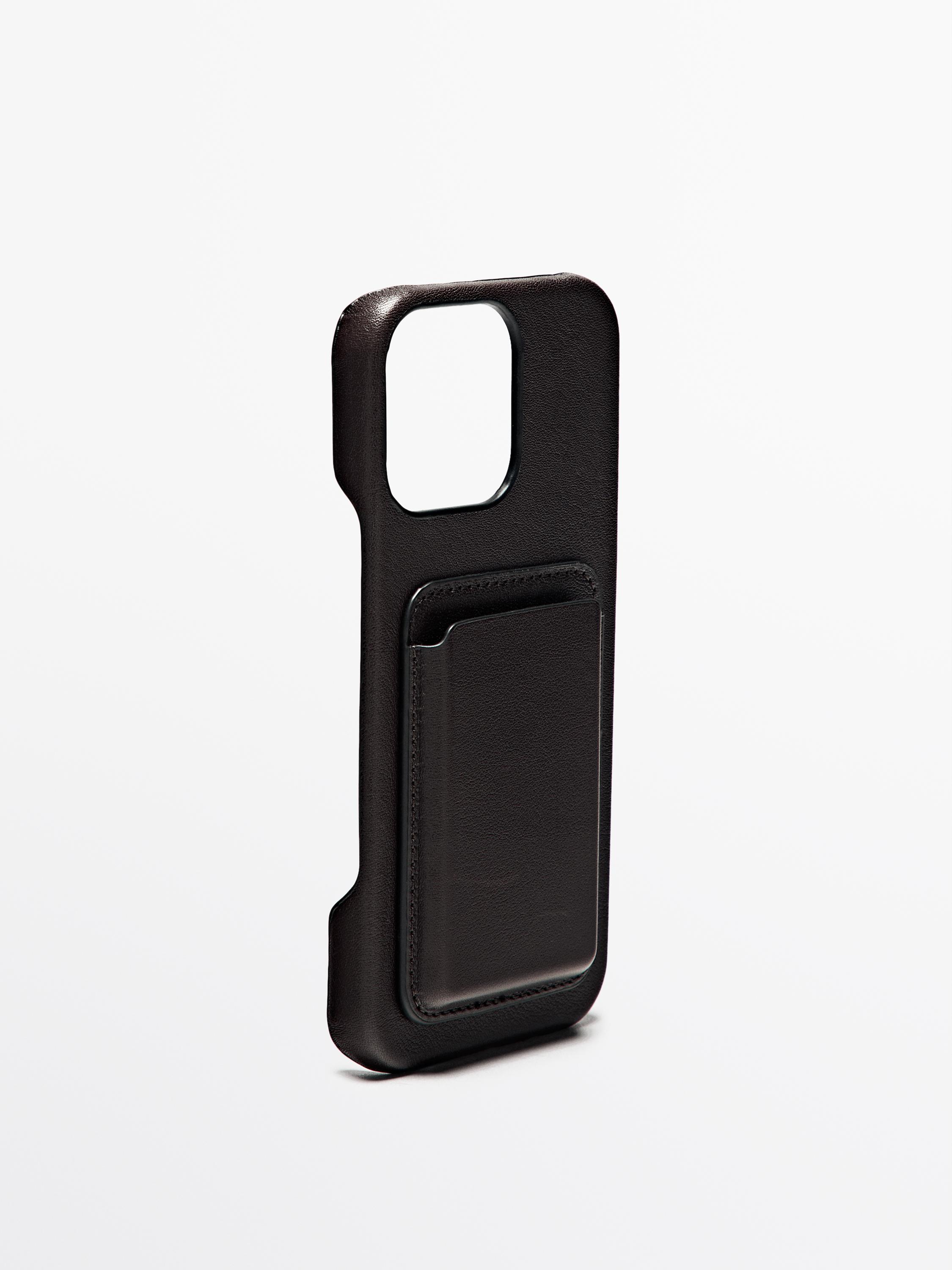 Nappa leather iPhone Pro Max case — BROWN