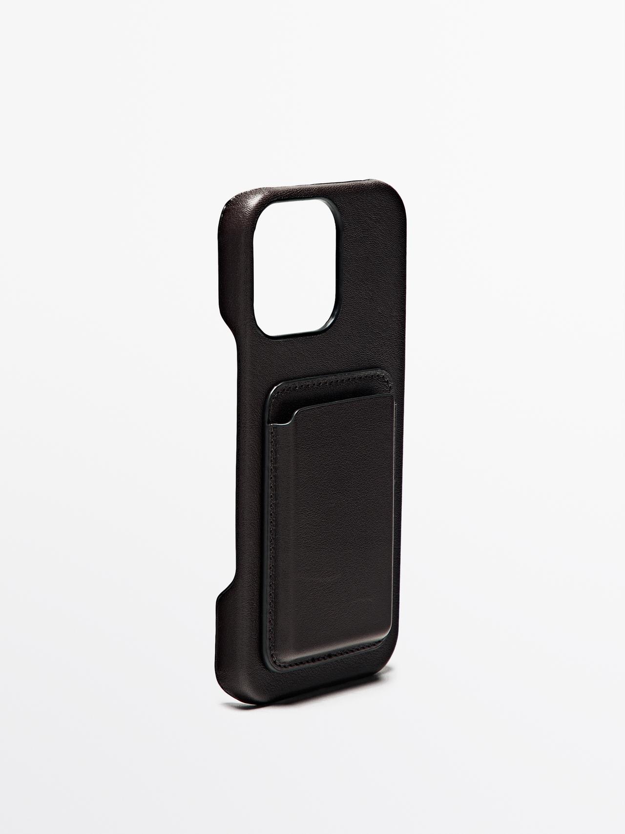Nappa leather iPhone 16 Pro Max case — BROWN