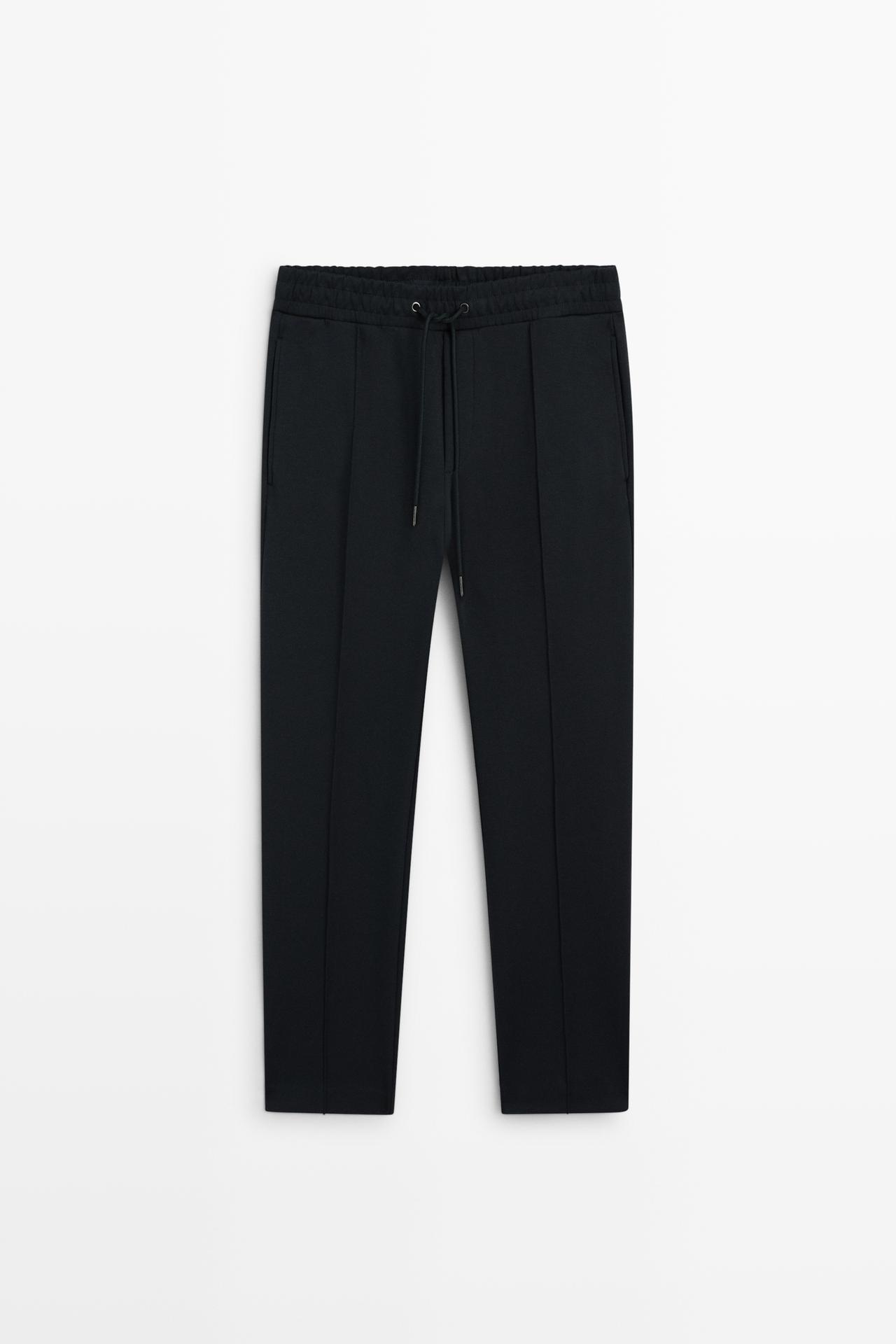 Pants with seam detail total look — NAVY BLUE