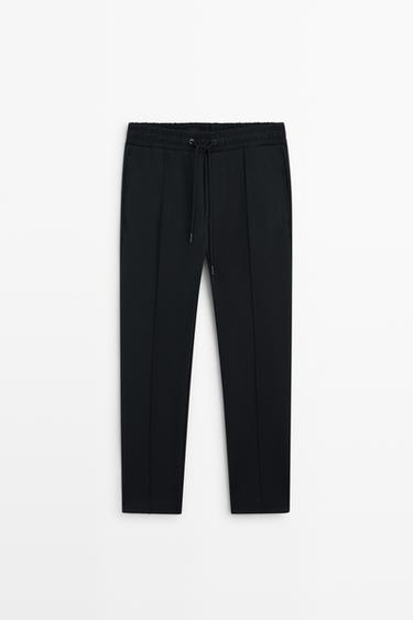 Pants with seam detail total look — NAVY BLUE 1