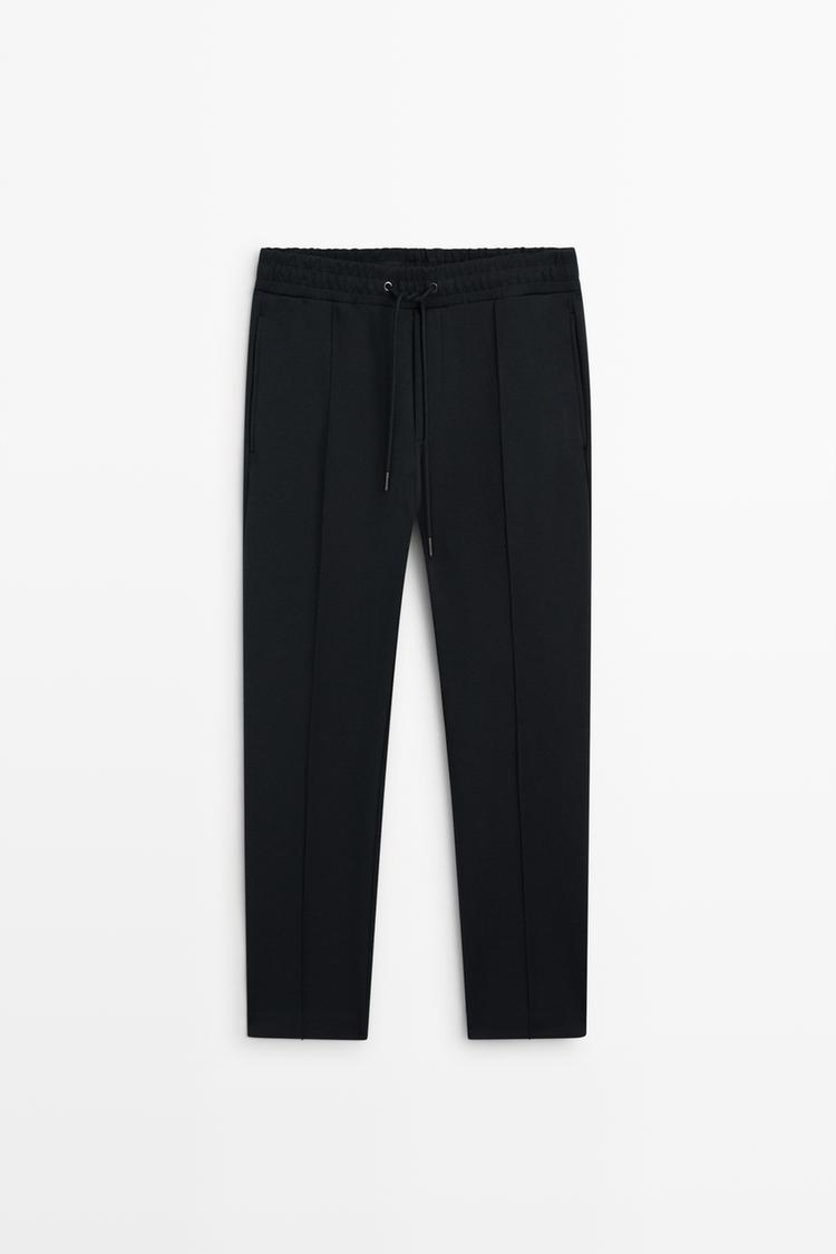 Pants with seam detail total look — NAVY BLUE