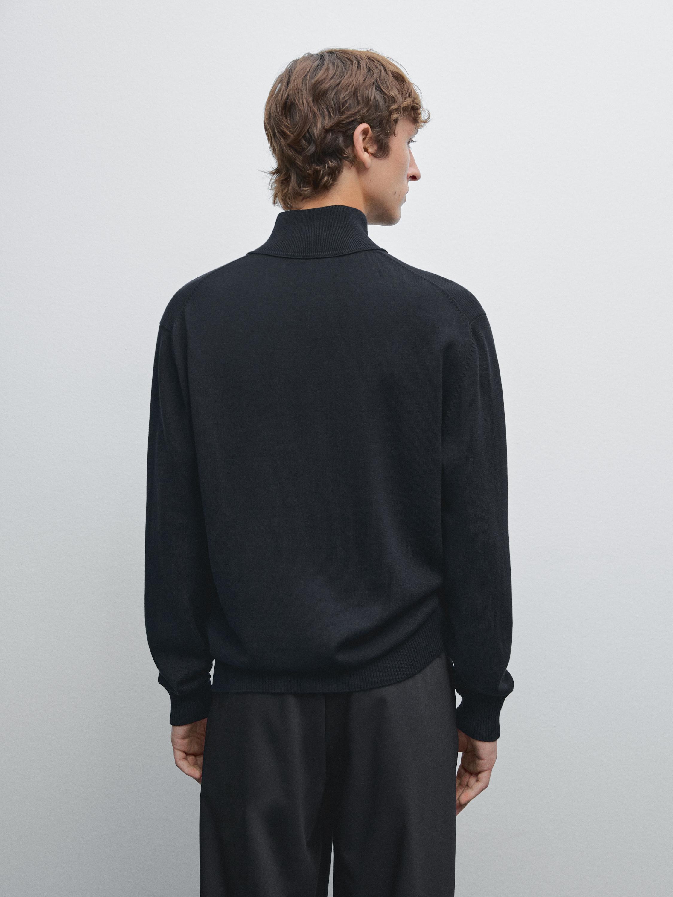 Jersey punto cuello mock cremallera