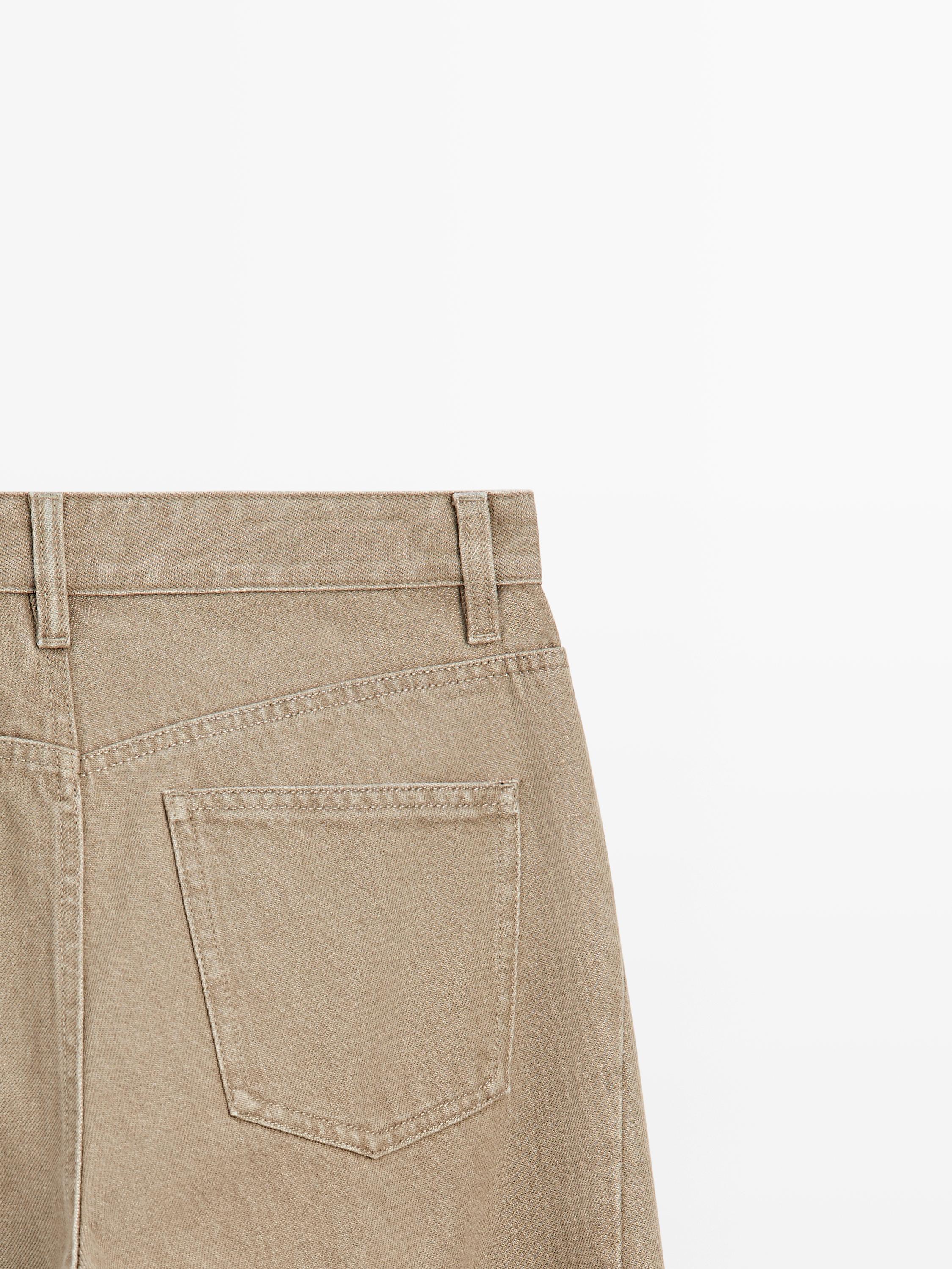 Mid-waist balloon fit jeans — SAND