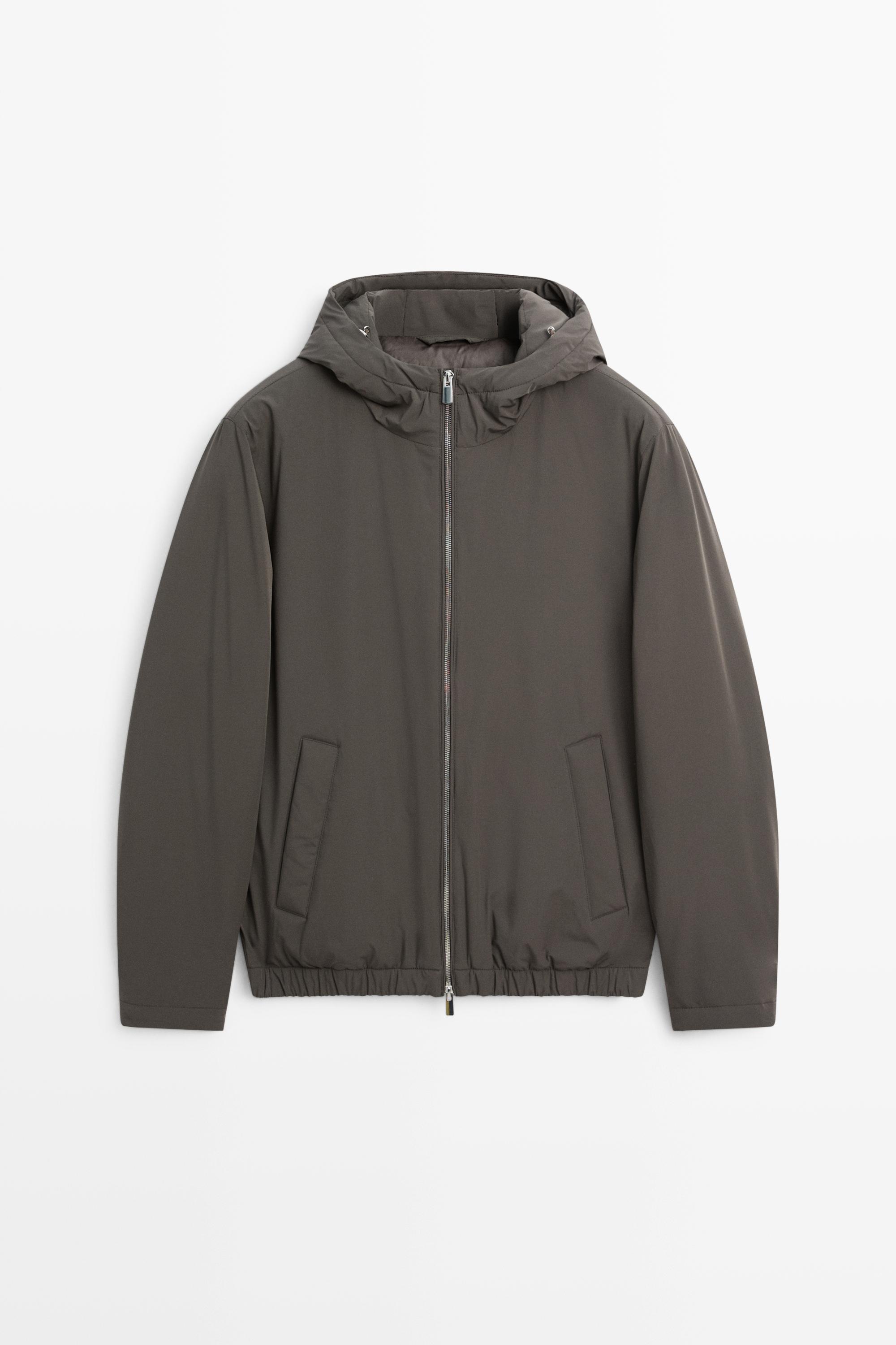 Lightweight hooded down jacket