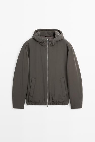 Lightweight hooded down jacket — GREY 2