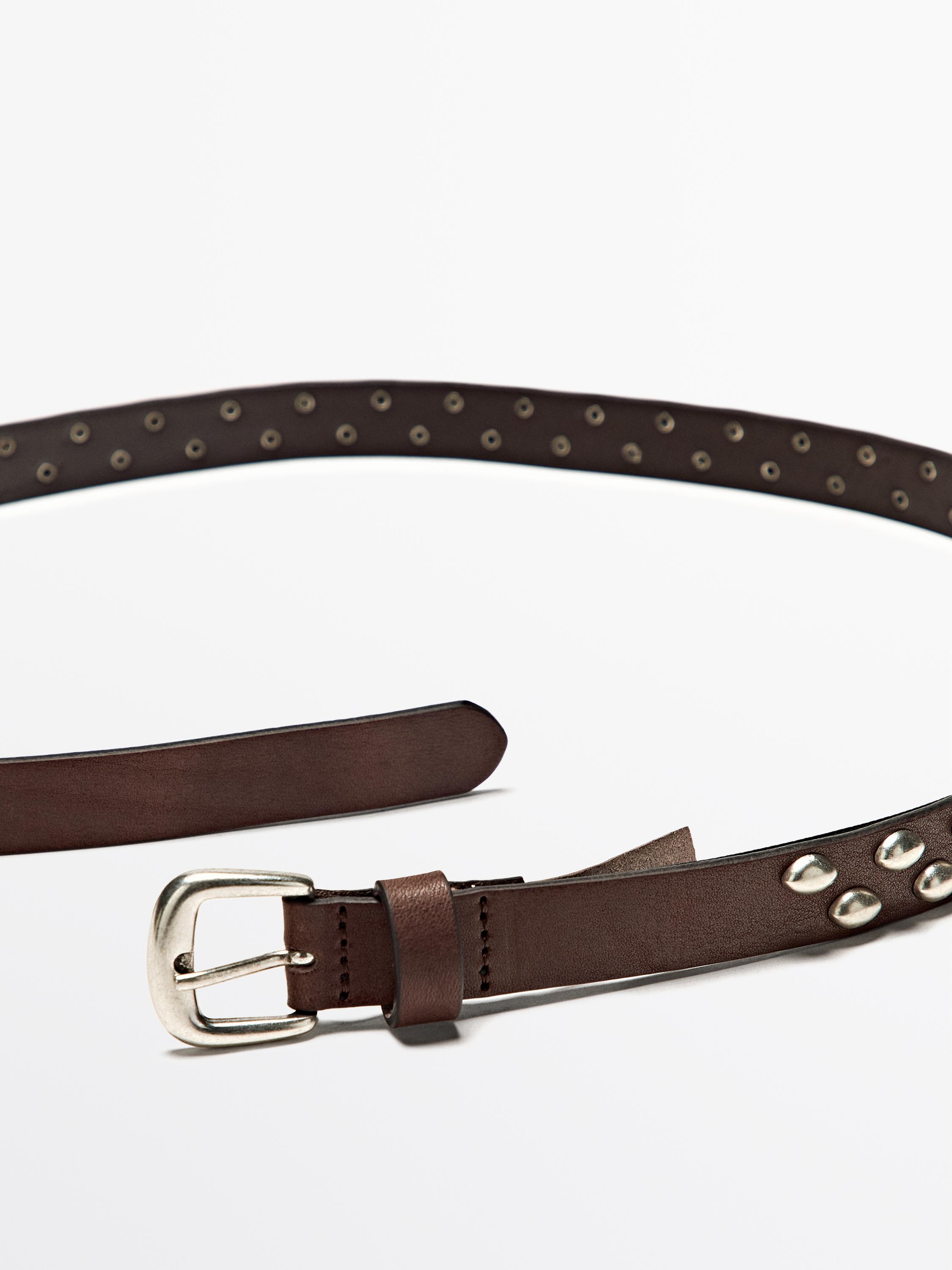 Zımba detaylı napa deri kemer