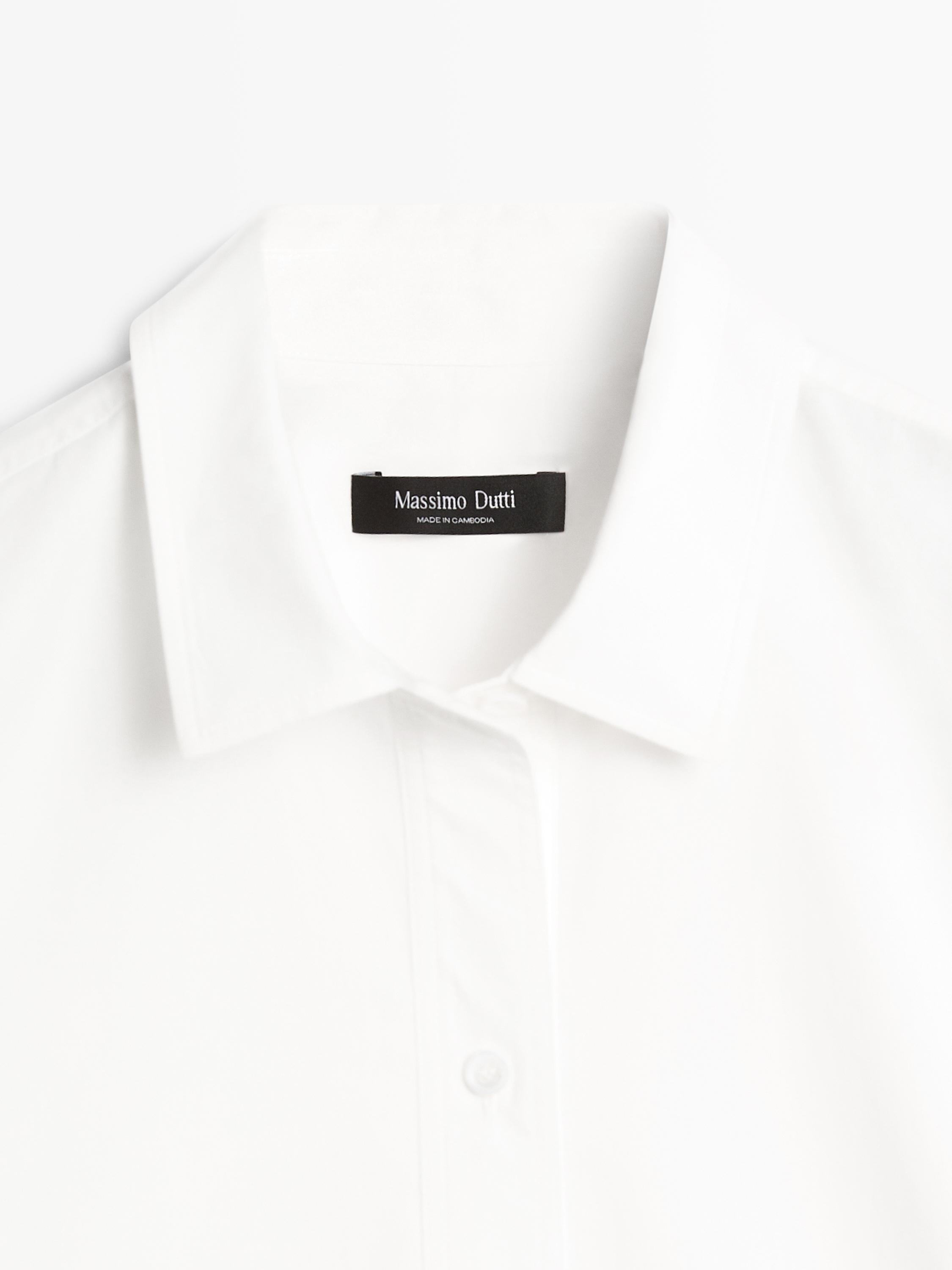 100% cotton poplin shirt — WHITE