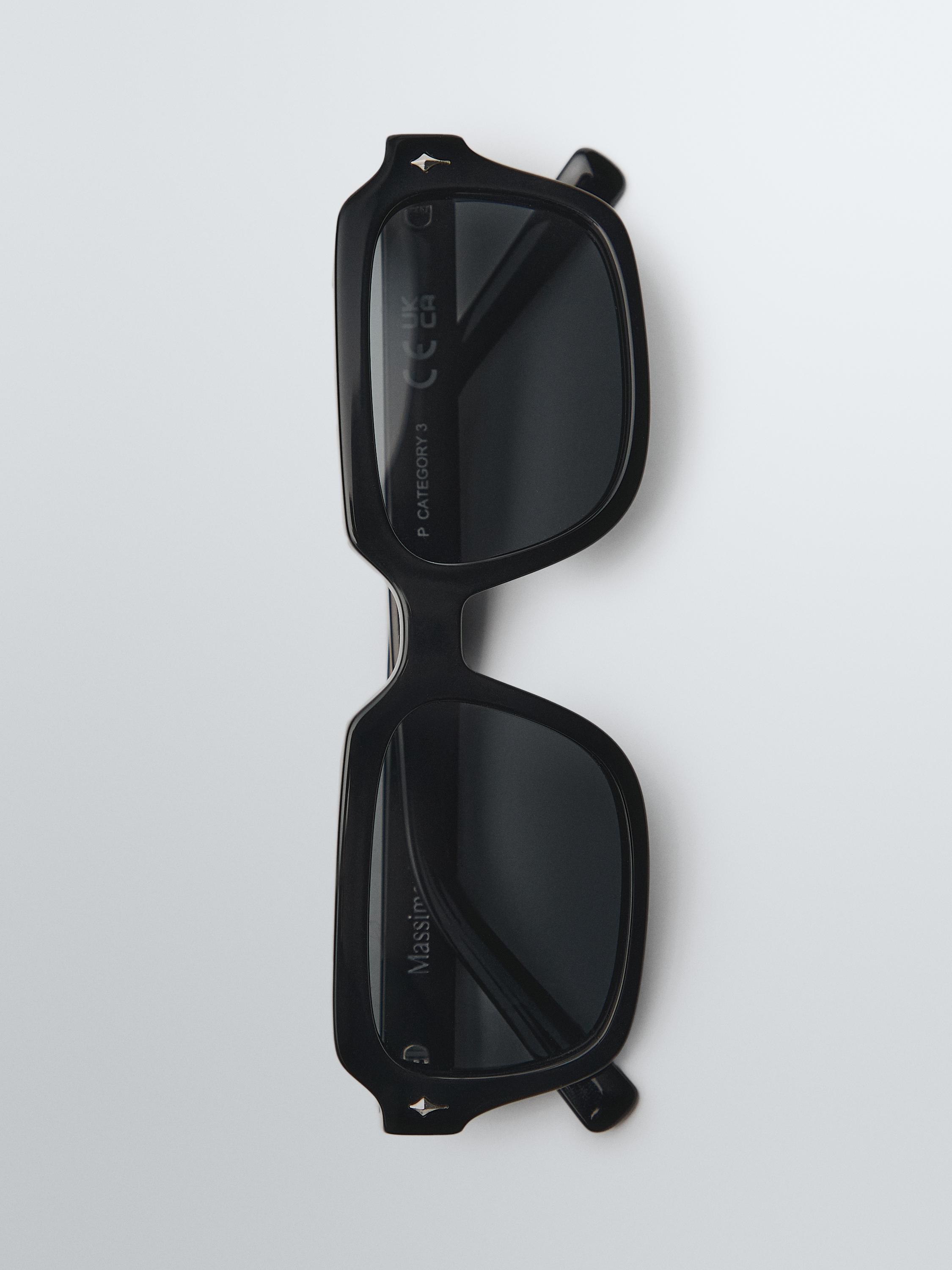 Rectangular sunglasses — BLACK