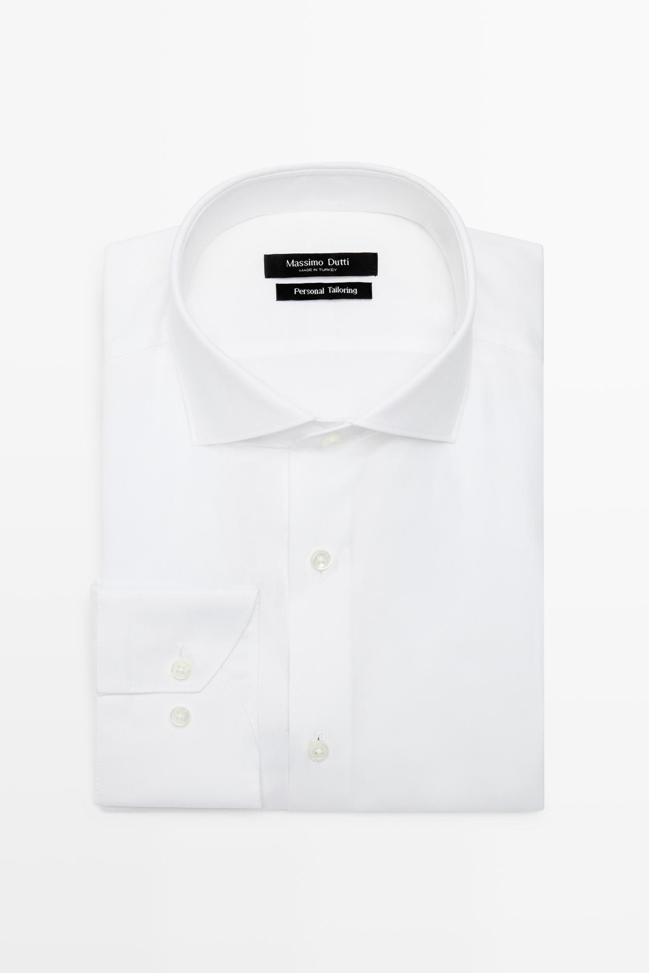 Slim fit 100% cotton shirt — WHITE