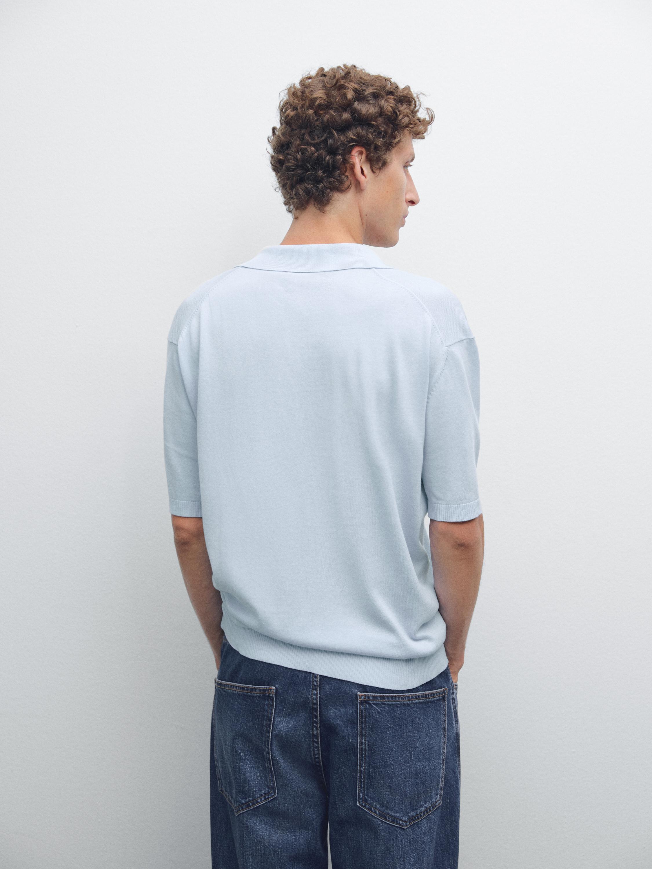 Short sleeve knit polo shirt