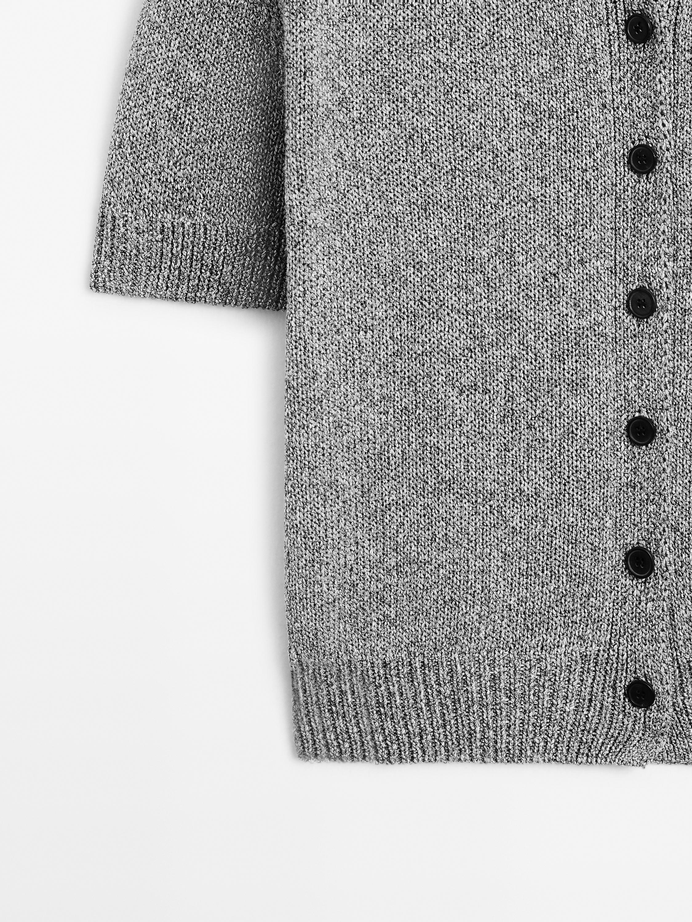 Kardigan z mieszanki bawełny z krótkim rękawem