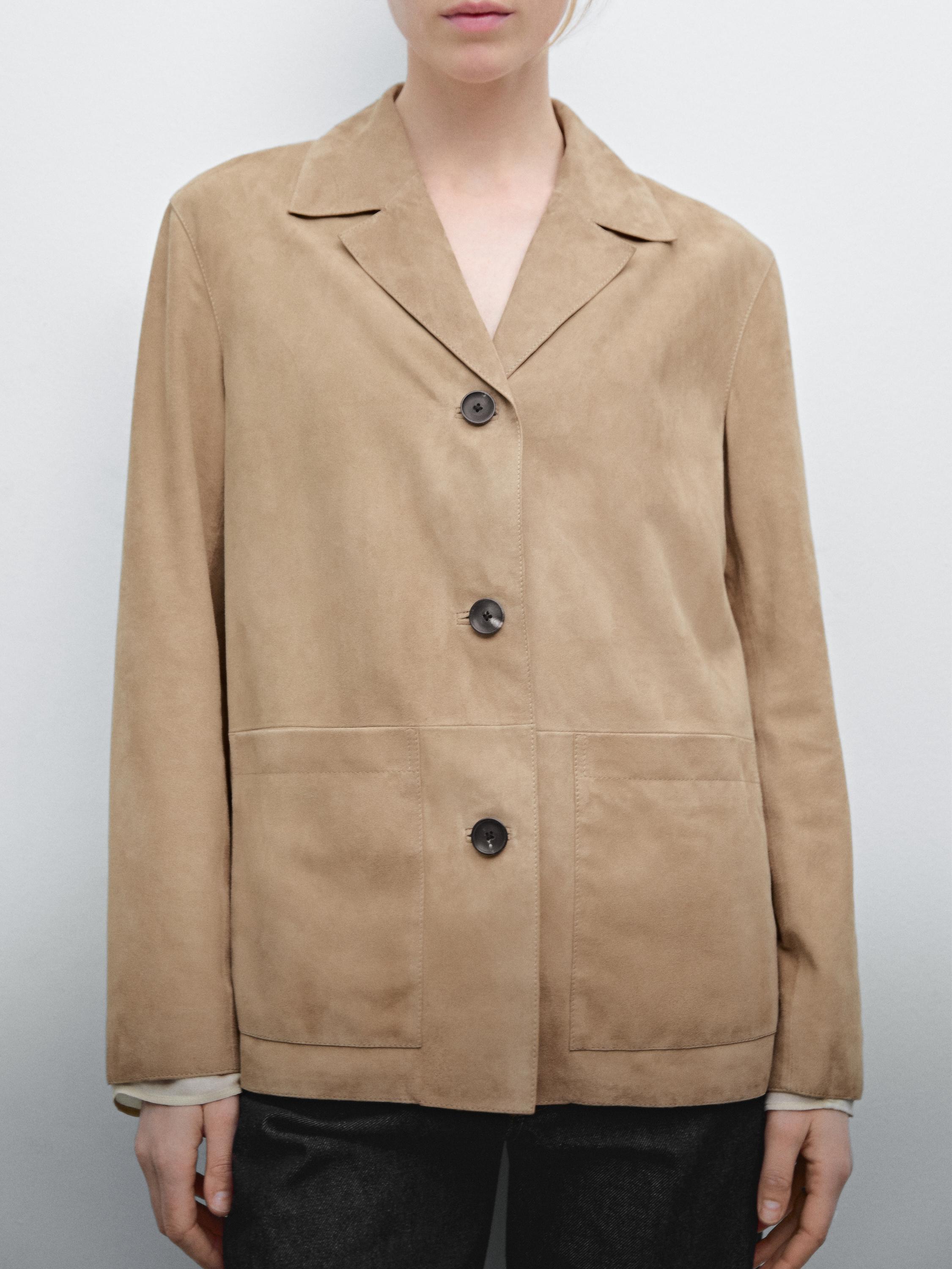 Flowing suede leather blazer