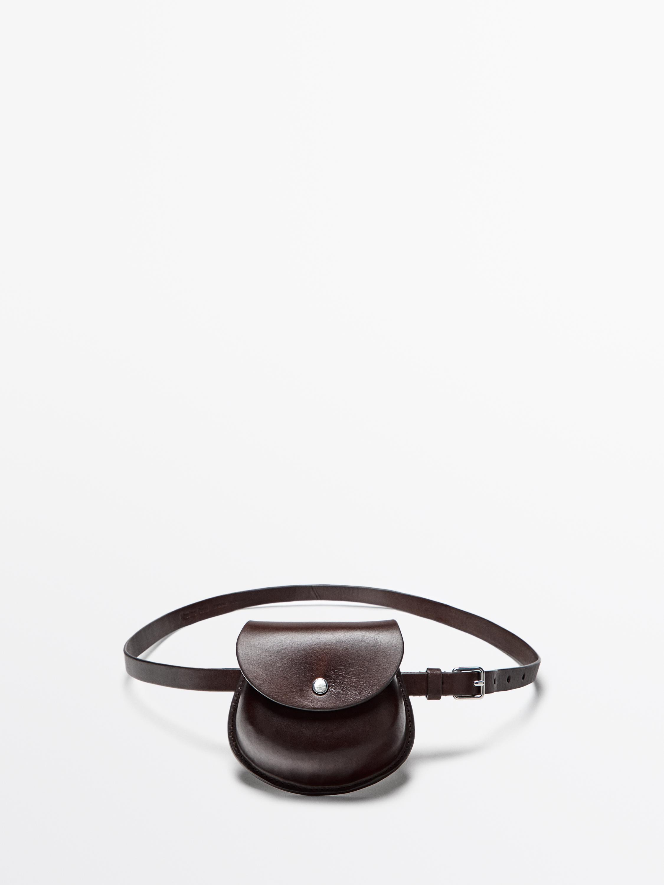 Ceinture pochette en cuir nappa