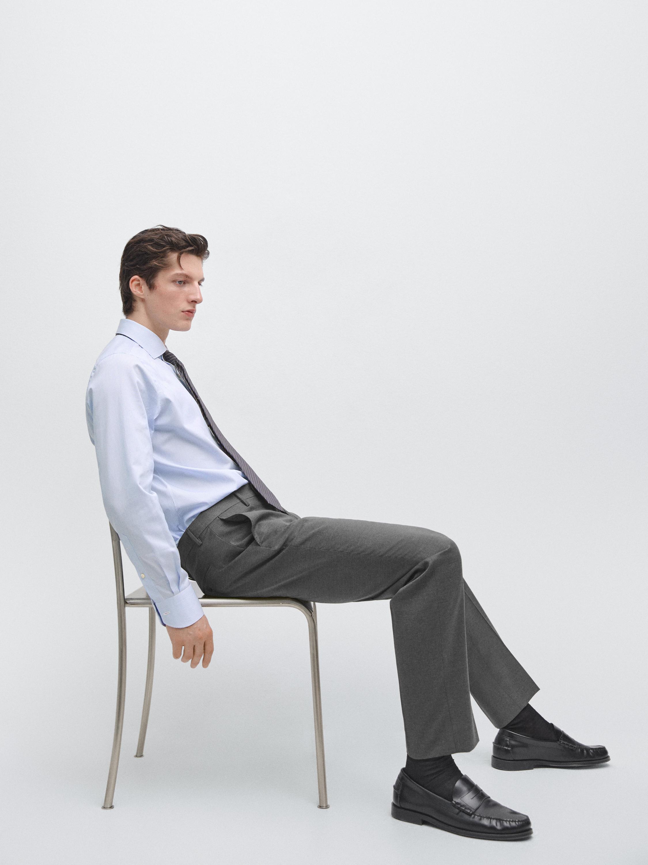 Cold wool suit trousers — GREY