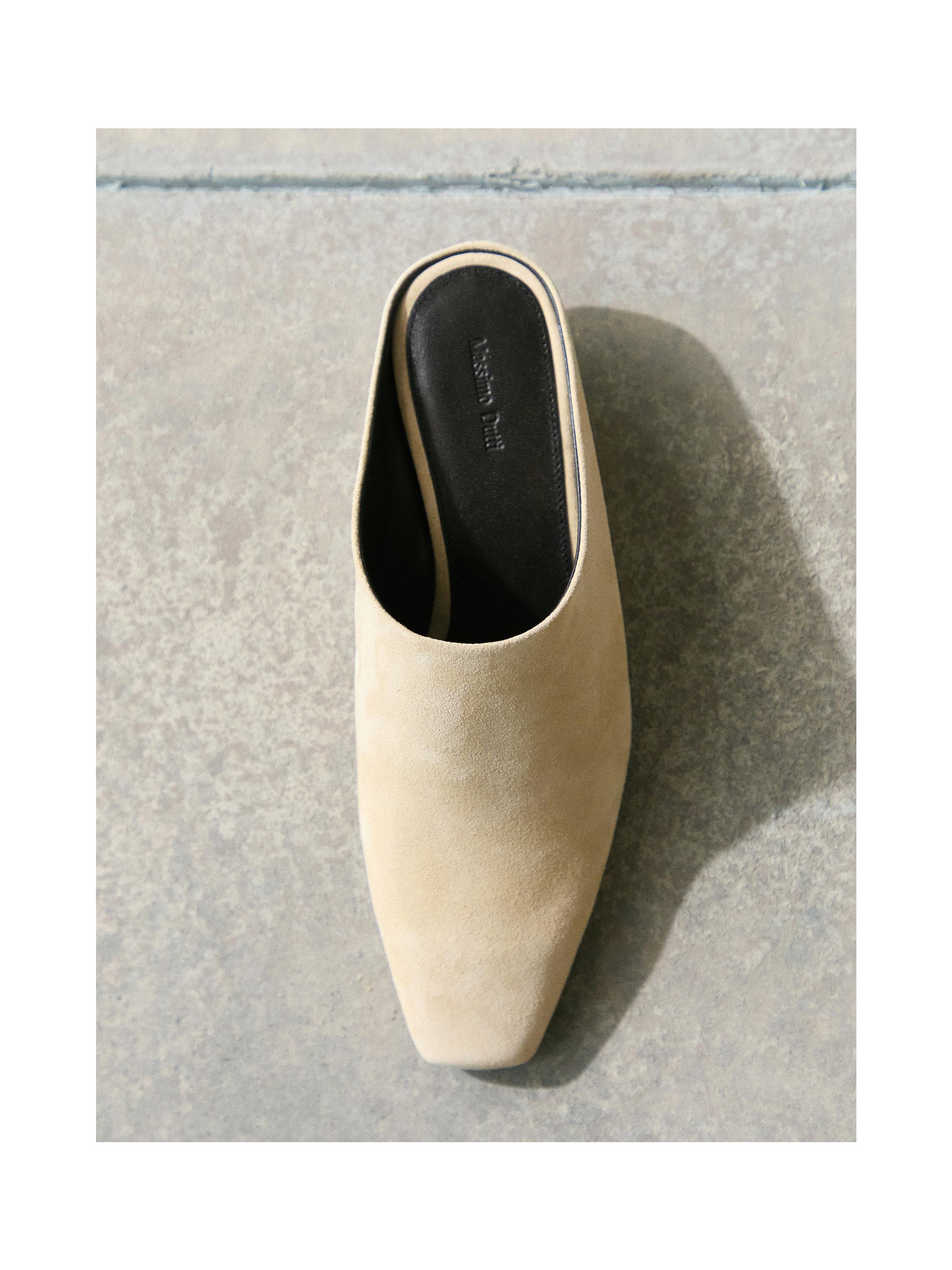 Wedge heel mules — BEIGE