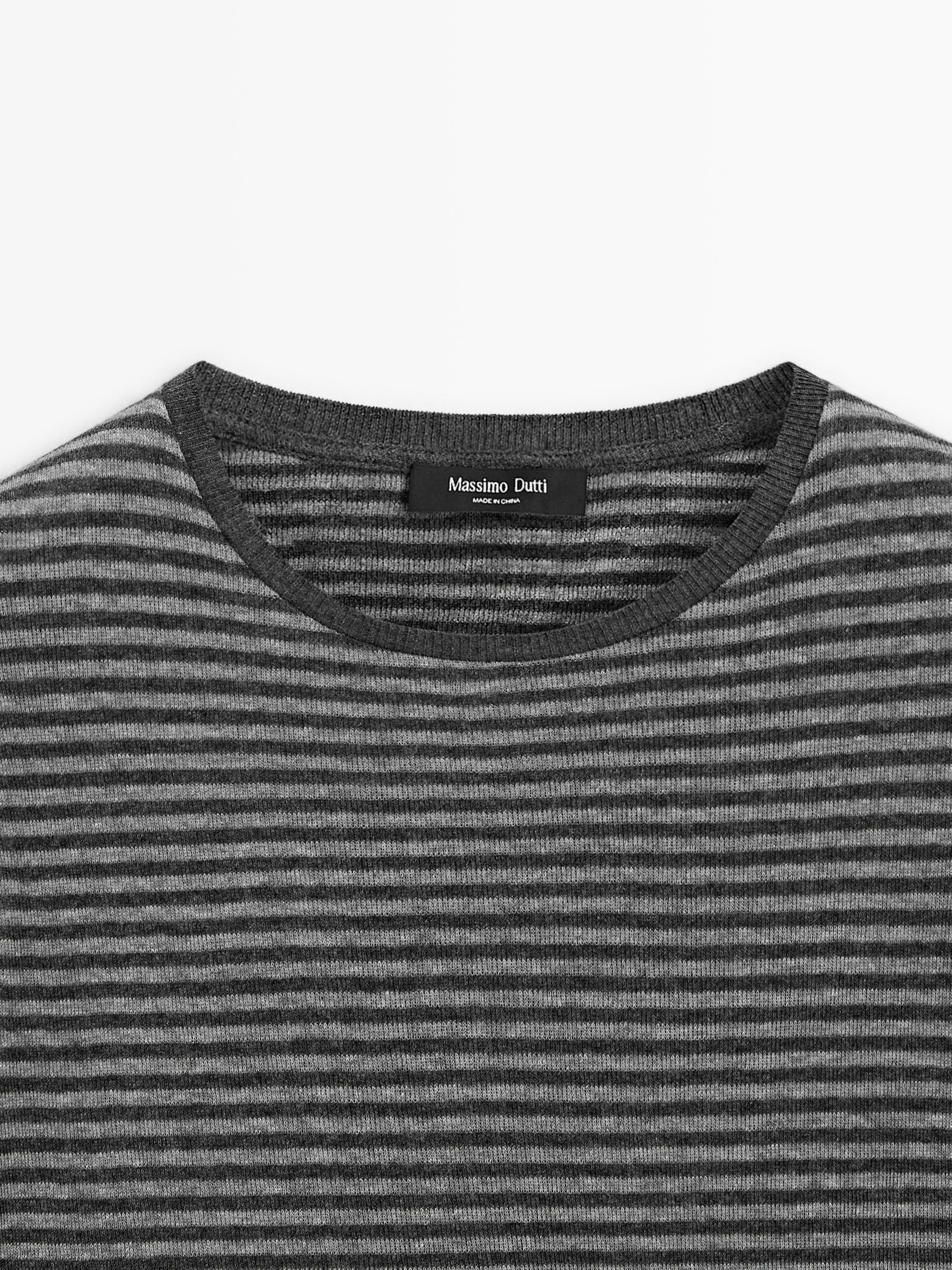 Short sleeve striped shirt — GREY