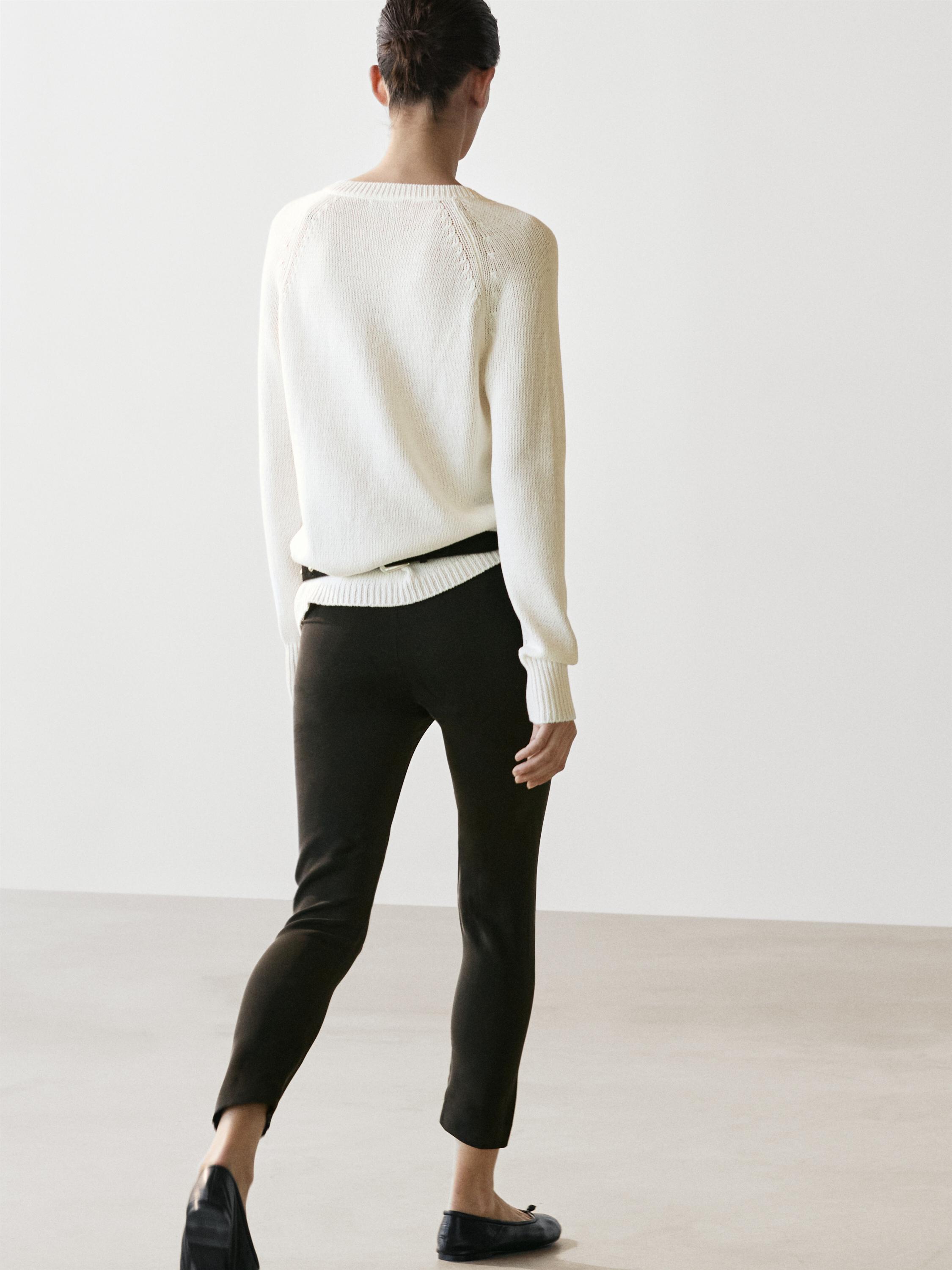 Silk blend leggings — BLACK