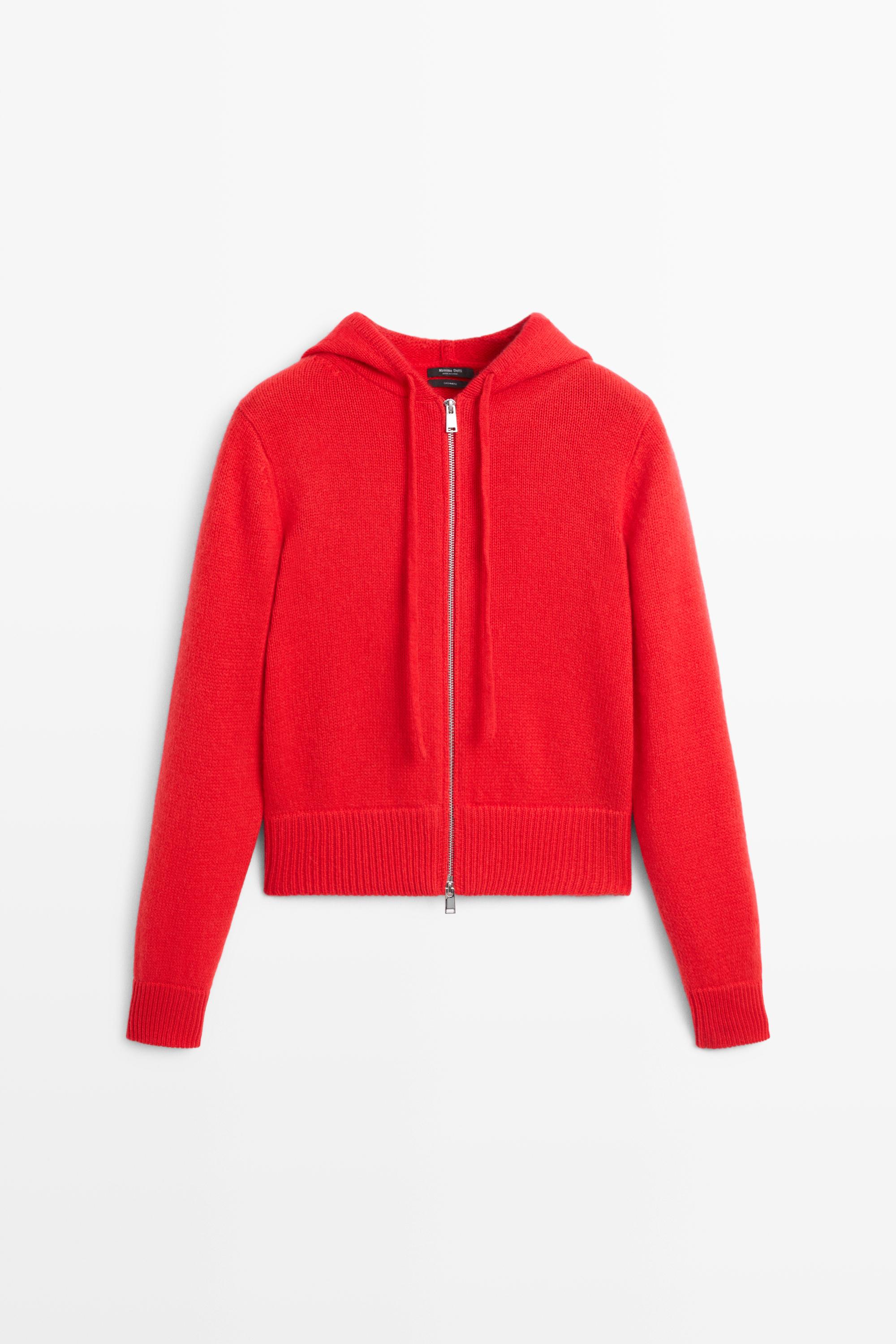 Cardigan aus 100 % Kaschmir mit Kapuze und Reißverschluss