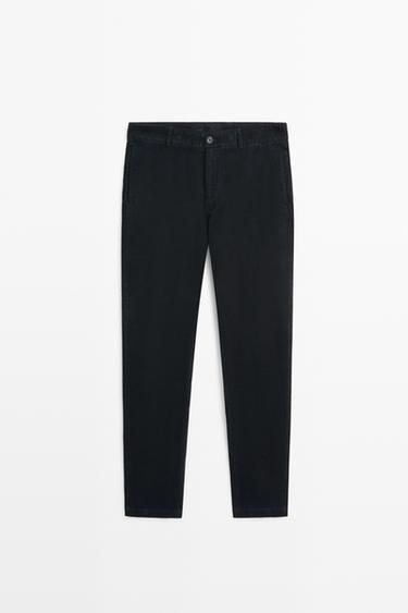 Slim fit corduroy pants — NAVY BLUE 2