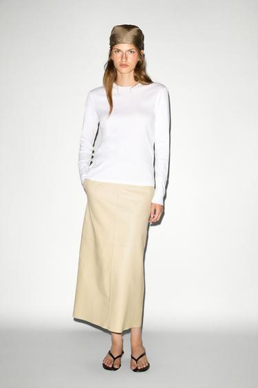 100% cotton long sleeve T-shirt — Off white 8