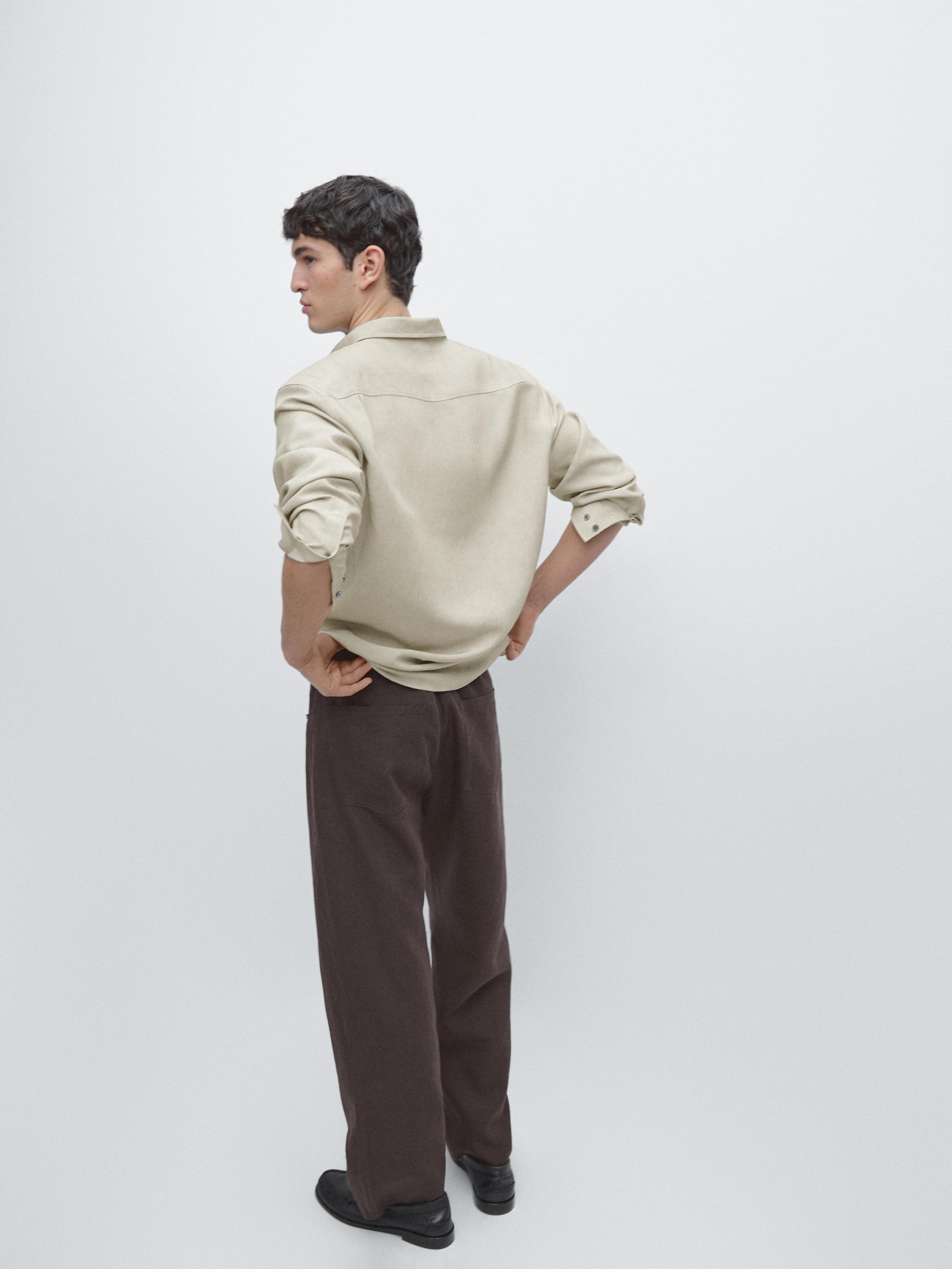 Flowing shirt with pocket — EMERALD