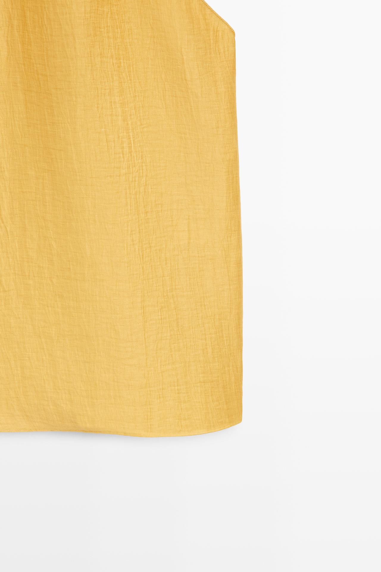 Linen blend halter top — NEON YELLOW