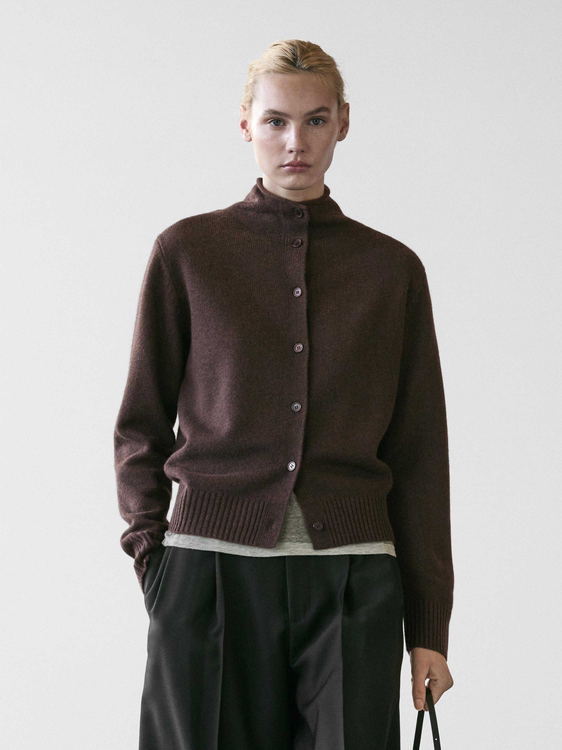 Cárdigan punto colo subido la