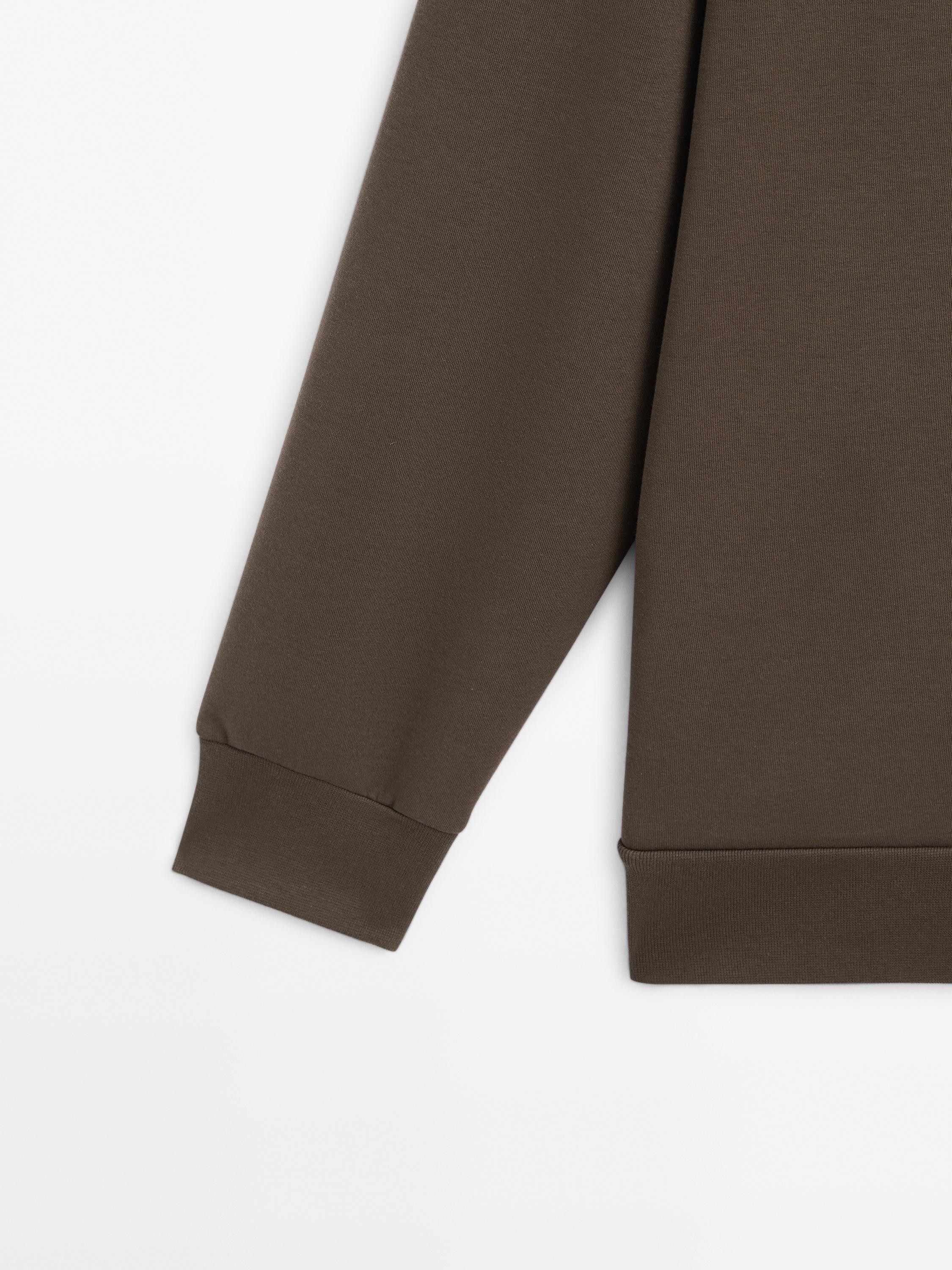 Cotton blend hooded sweatshirt