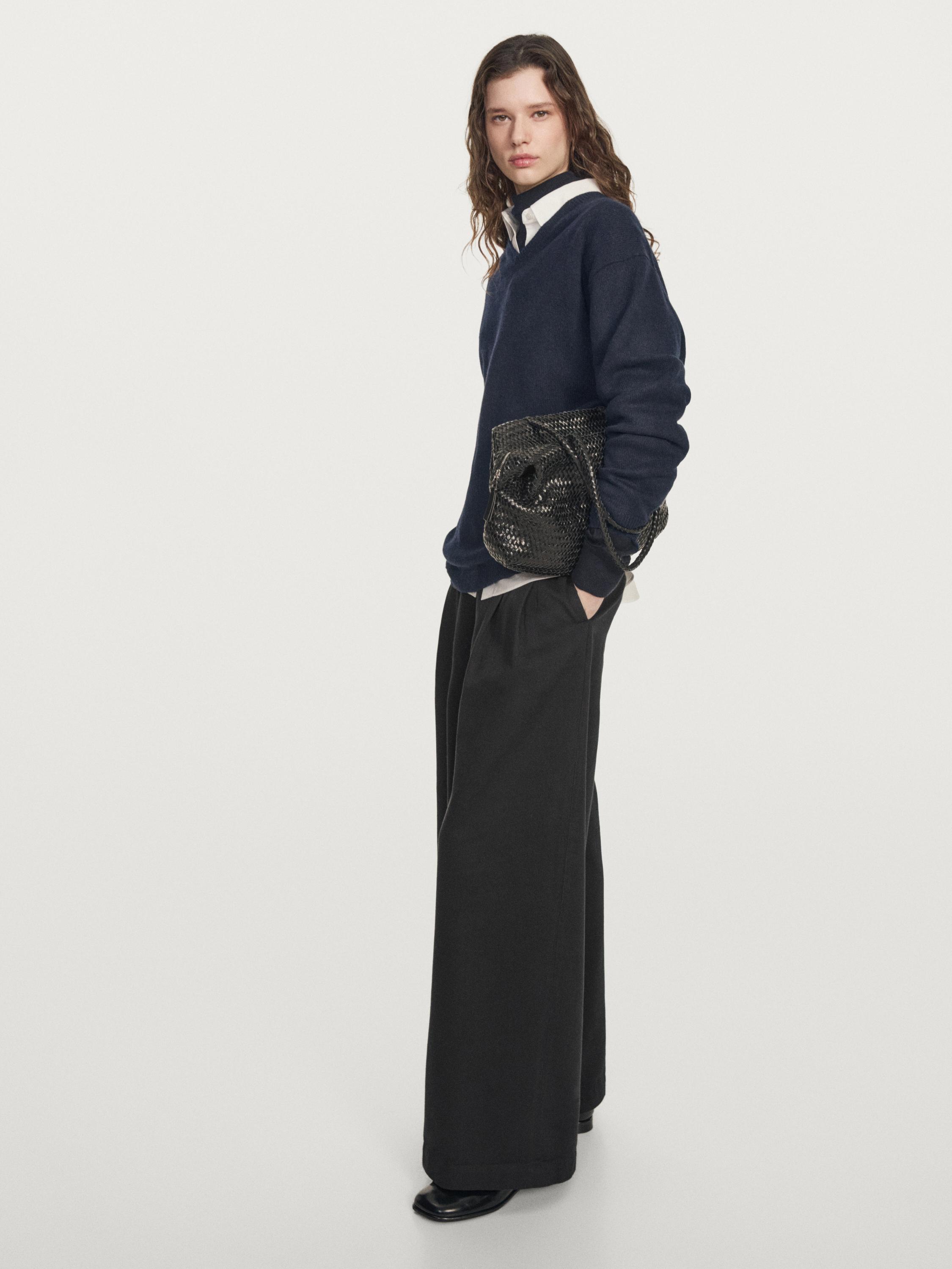 Pantalón pinzas wide leg