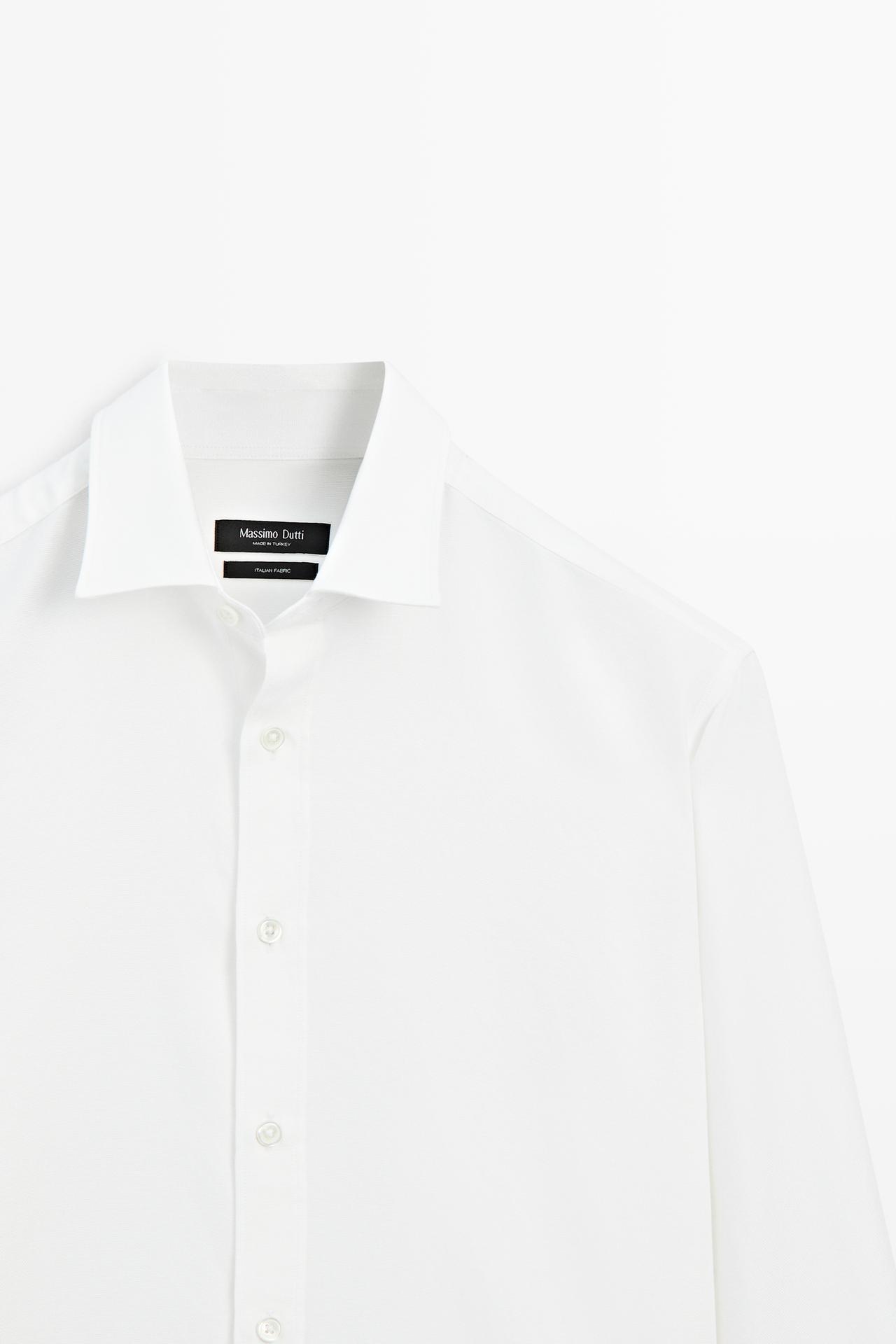 Regular fit 100% cotton Oxford shirt — WHITE