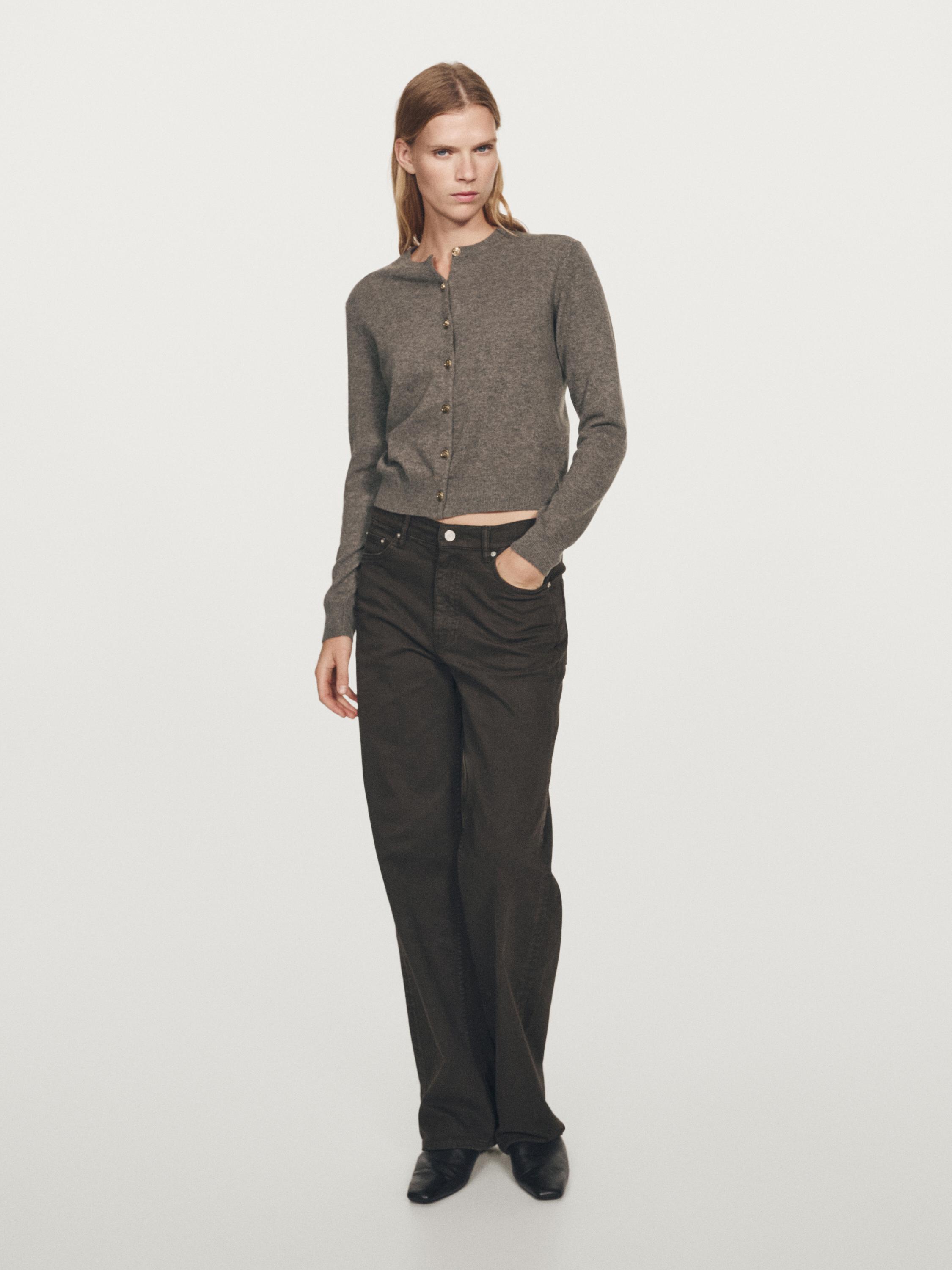 100% wool cardigan with gold buttons