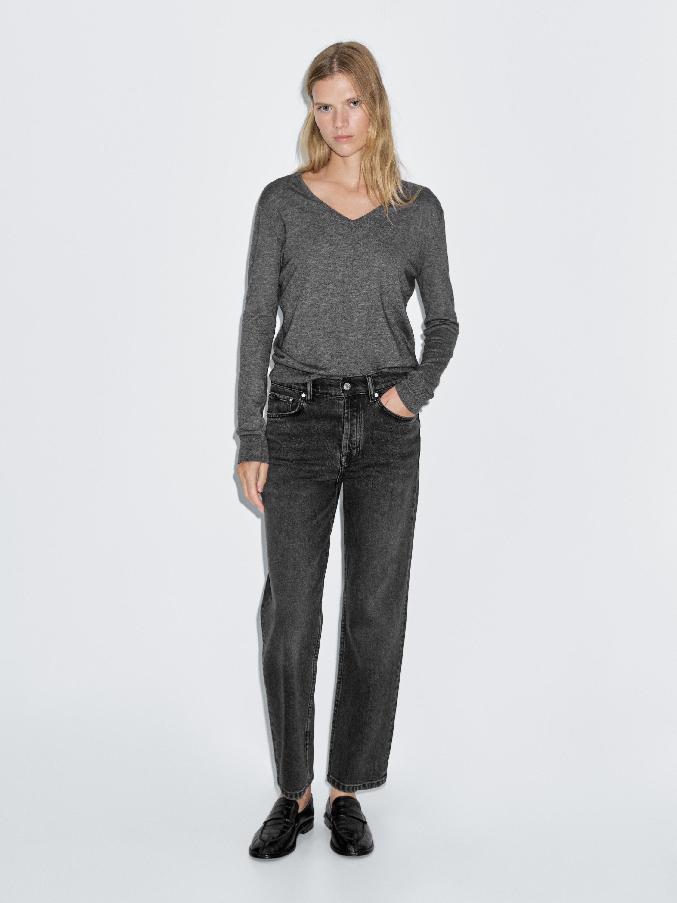 Jean straight taille haute
