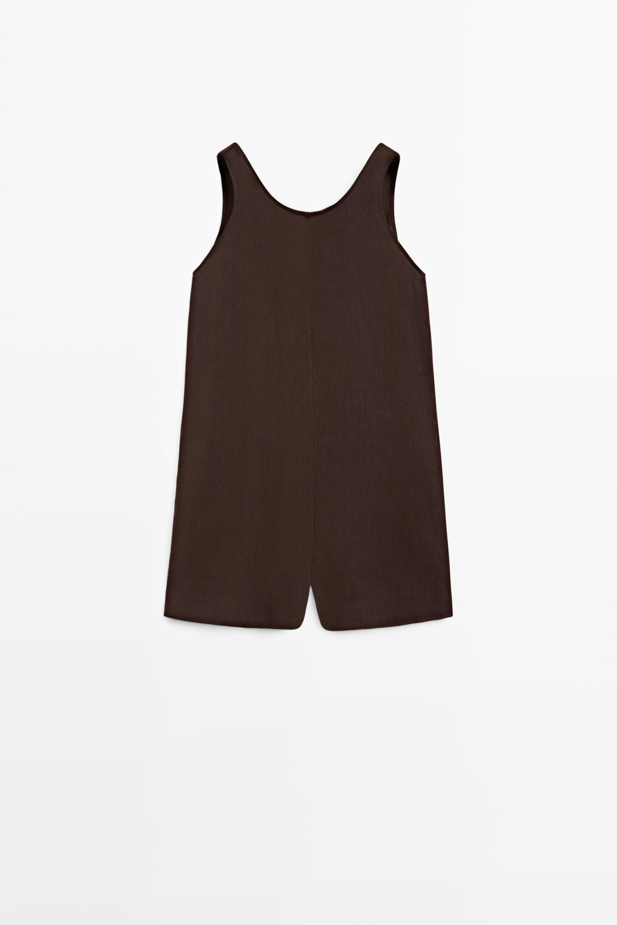 Flowing linen blend playsuit dress