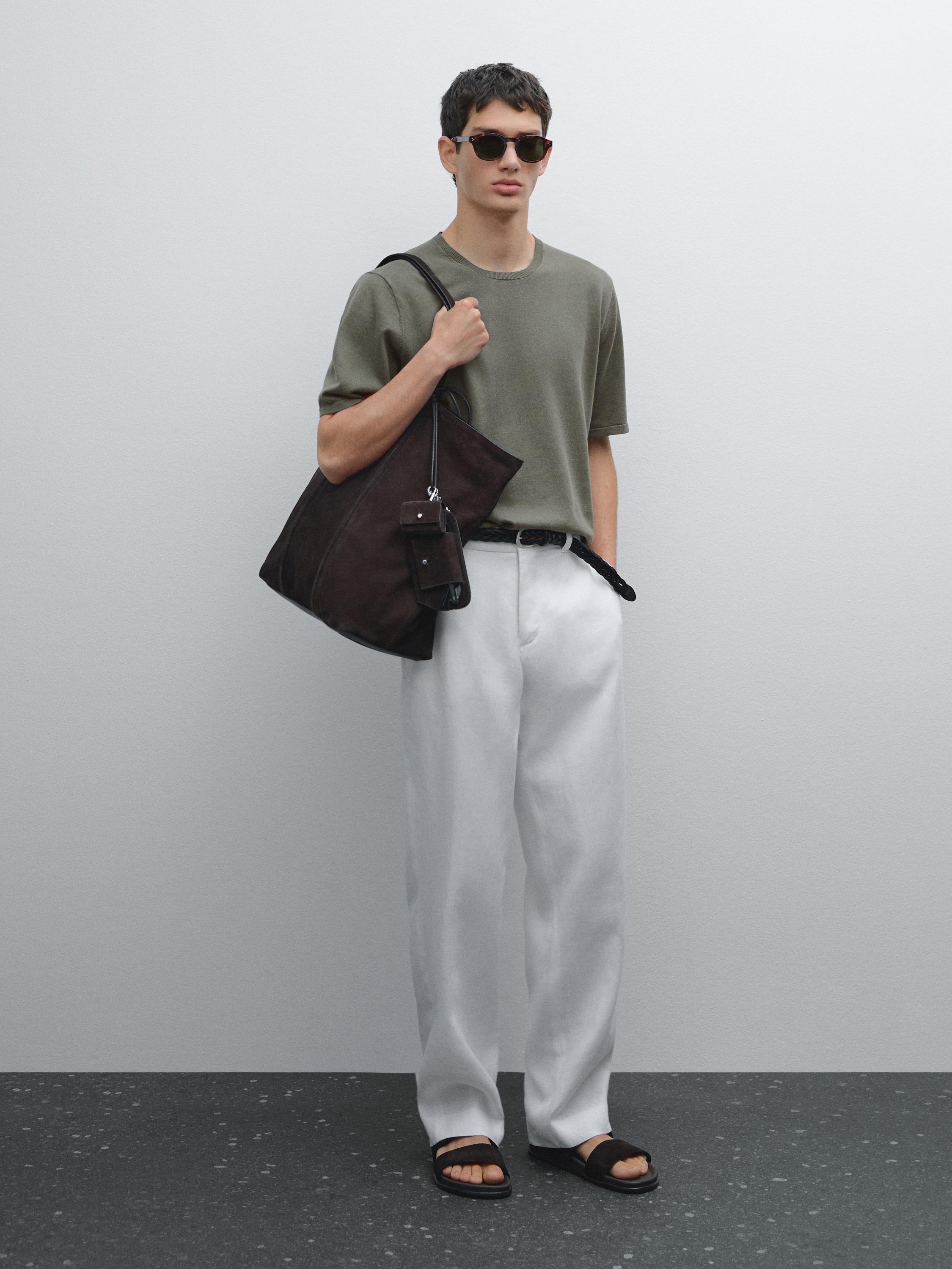 Cotton blend knitted T-shirt
