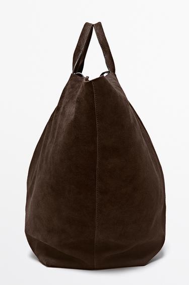 Maxi suede tote bag — Chocolate 2