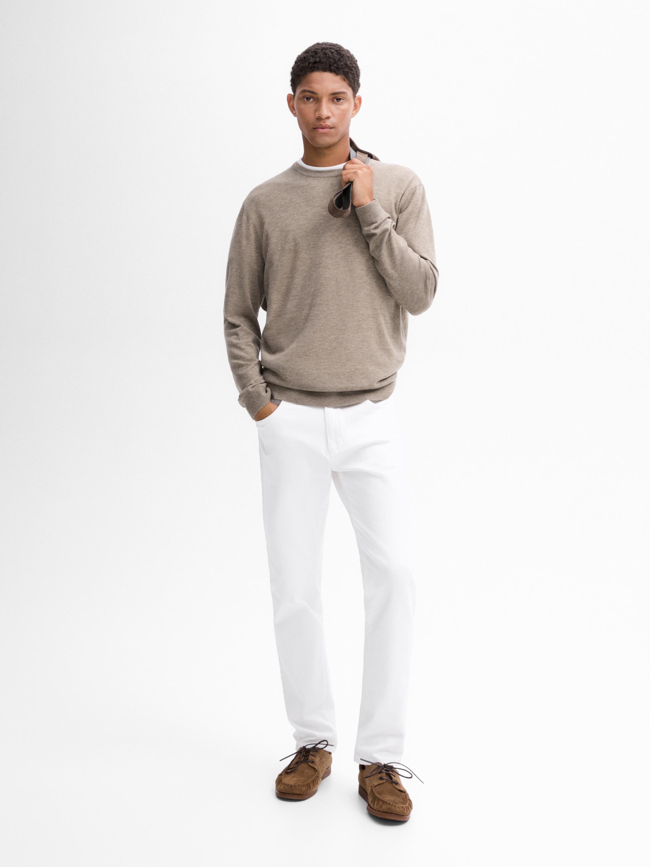 Wool blend crew neck sweater