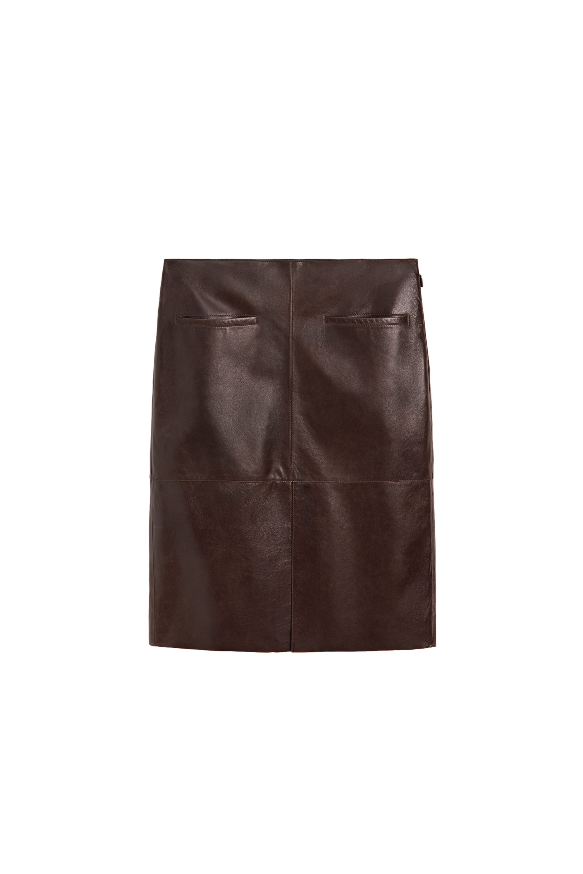 Massimo Dutti Deri cepli midi etek görsel 5