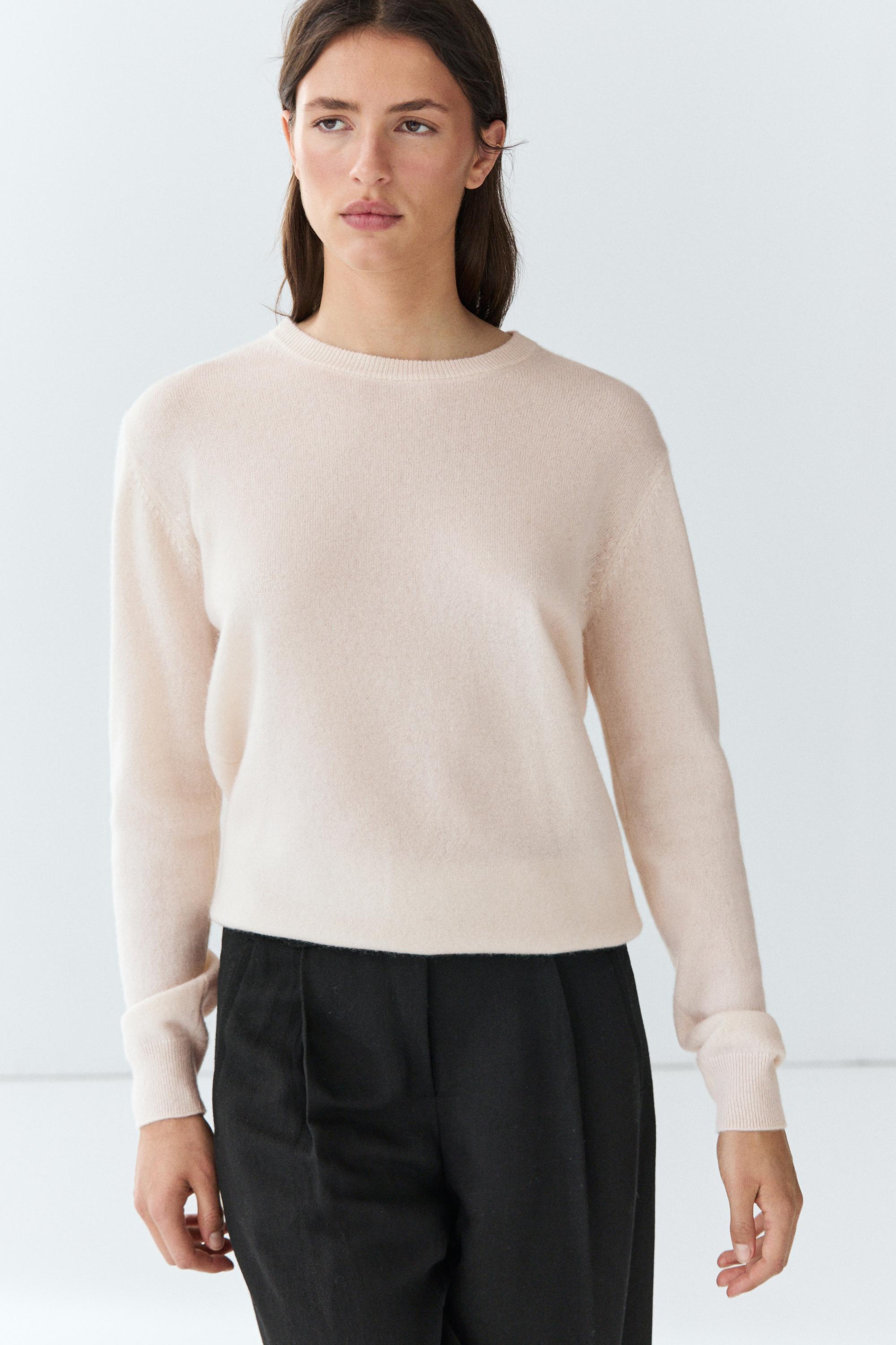 100% cashmere long sleeve sweater