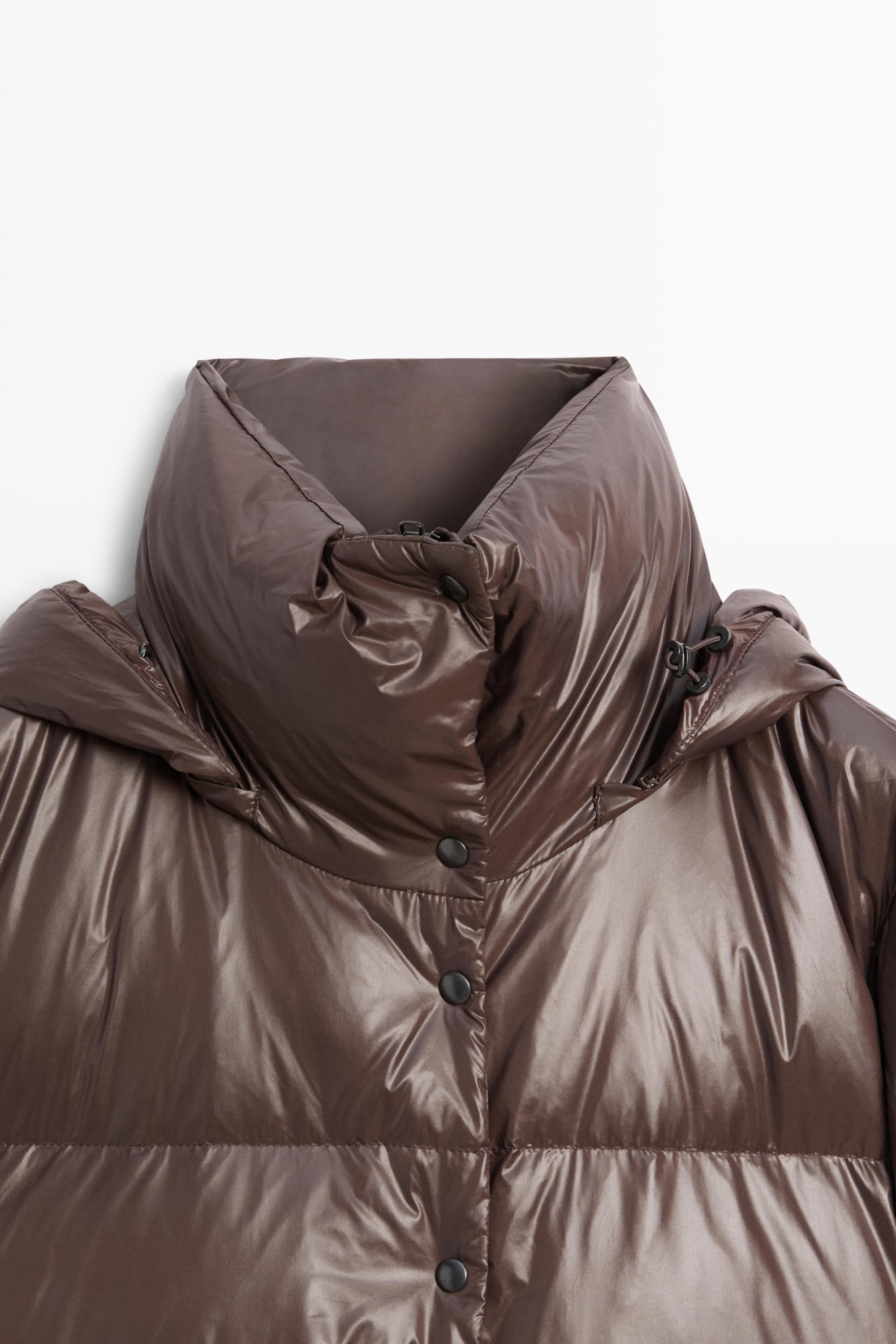 Stand-up collar down jacket — BROWN
