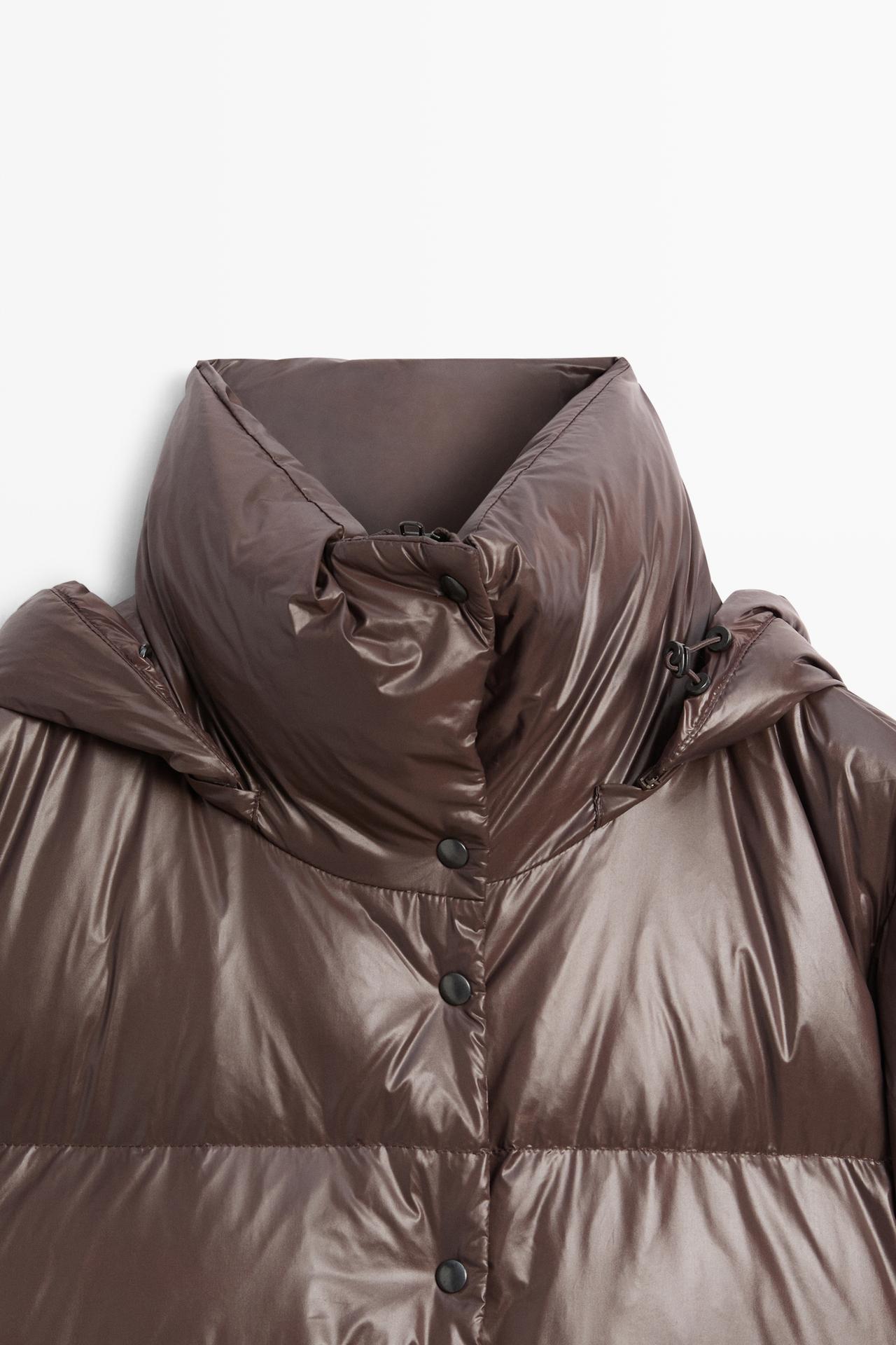 Stand-up collar down jacket — BROWN