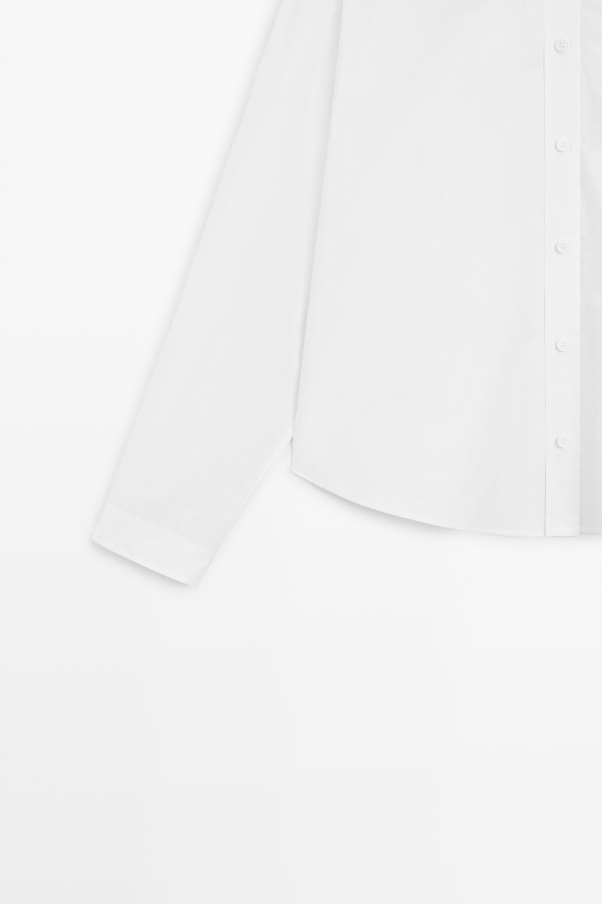 100% cotton poplin shirt with back detail — WHITE