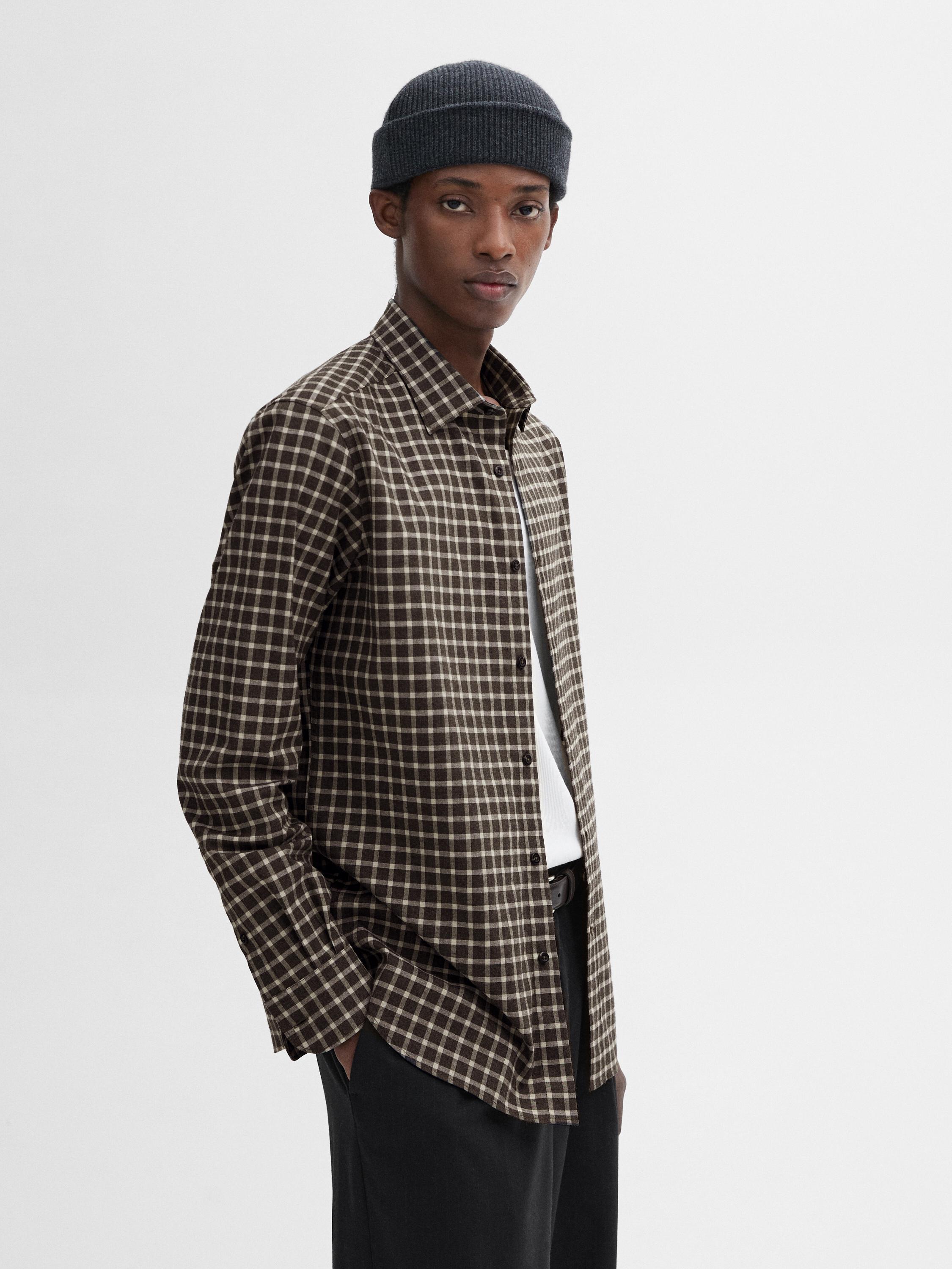 Checked shirt regular fit 100 % cotton