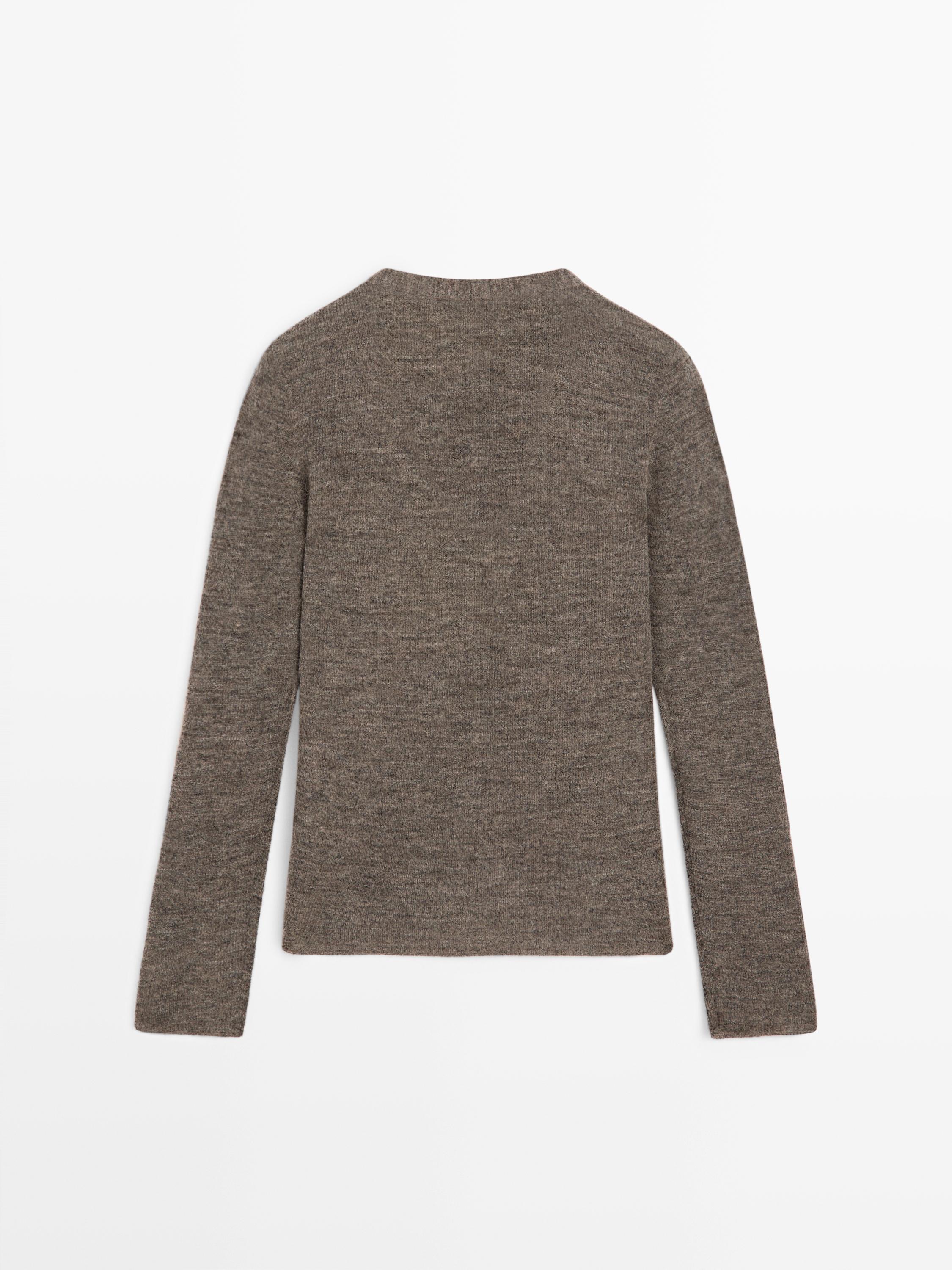 Vest van wolmix met V-hals