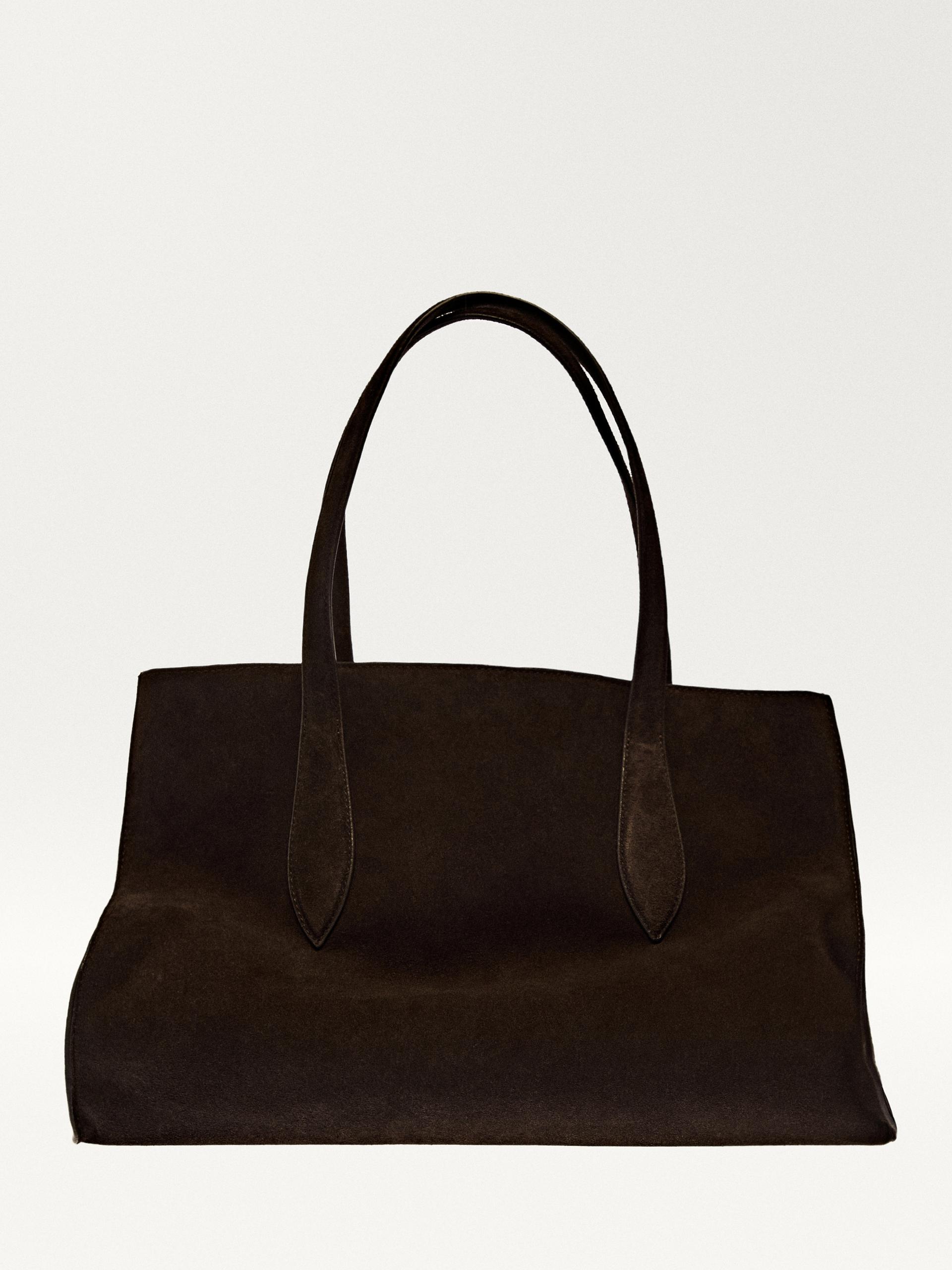 Grand Tote Bag Md Icon En Croûte De Cuir - Marron - 01 - Massimo Dutti - Femme